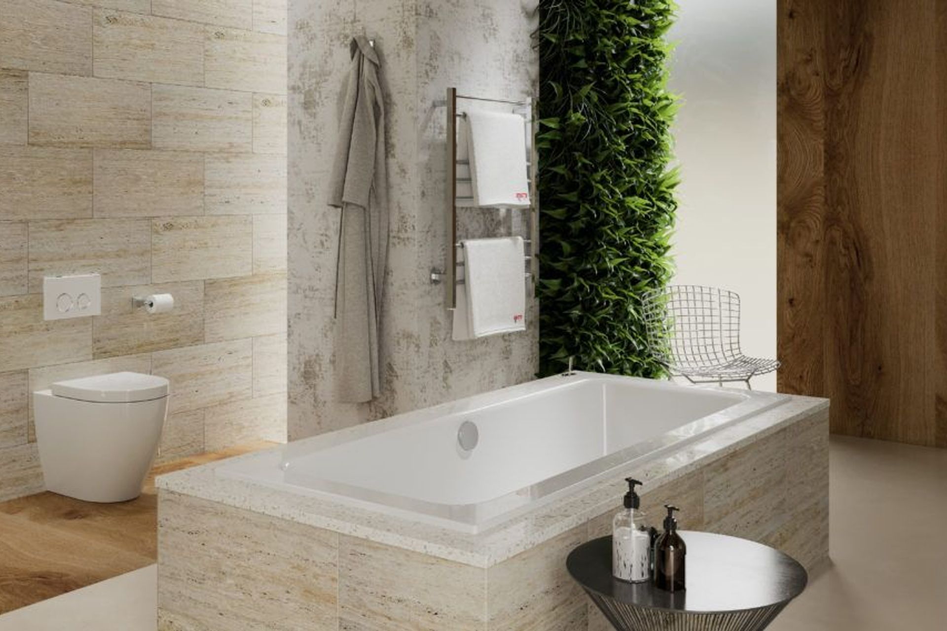 CUBIC 8 Bar 650mm heated towel rail with PTSelect Switch