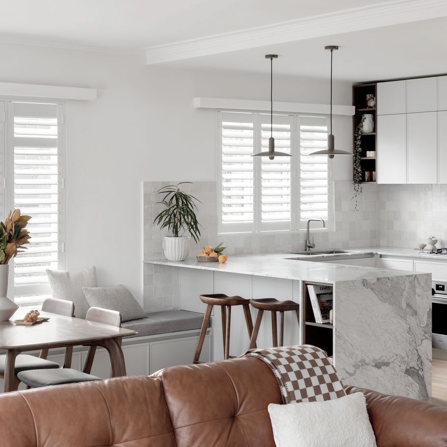 A lively yet serene update to a mid-century apartment for a growing family