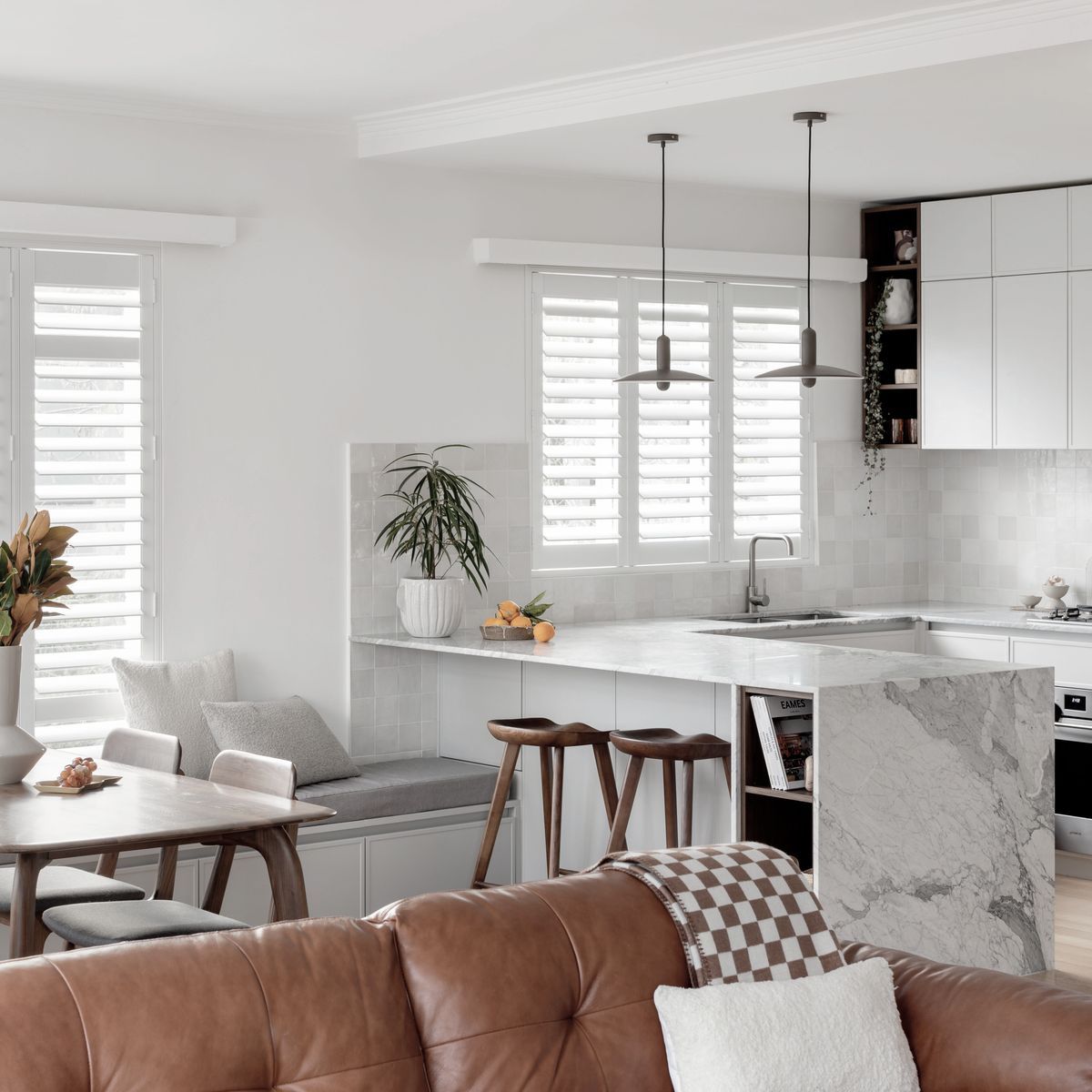 A lively yet serene update to a mid-century apartment for a growing family