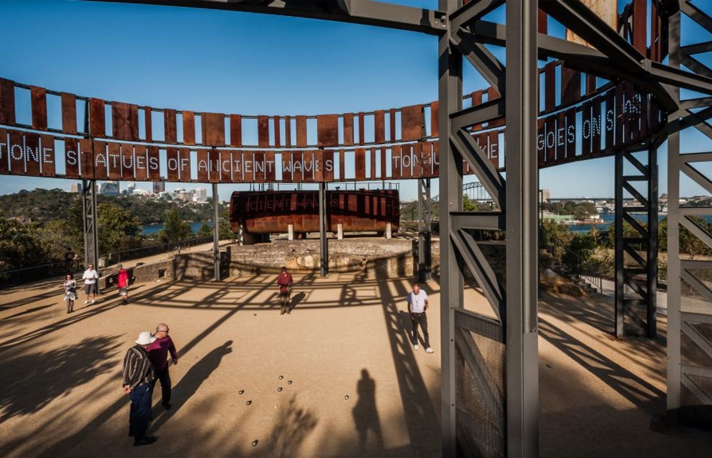 Ballast Point Park has incorporated historical elements. Image McGregor Coxall