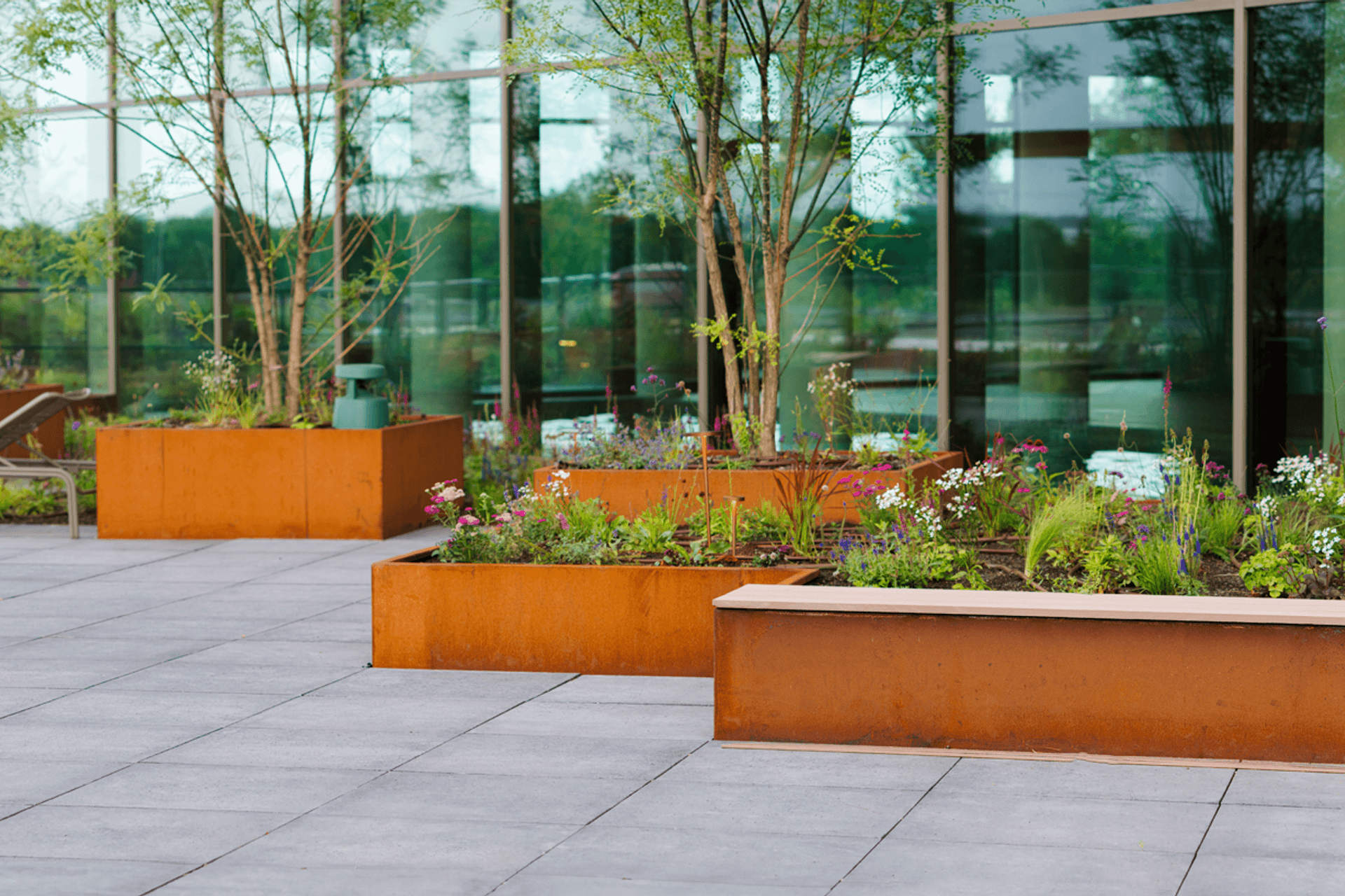 Straight Retaining Wall, Corten Steel | Archipello.
