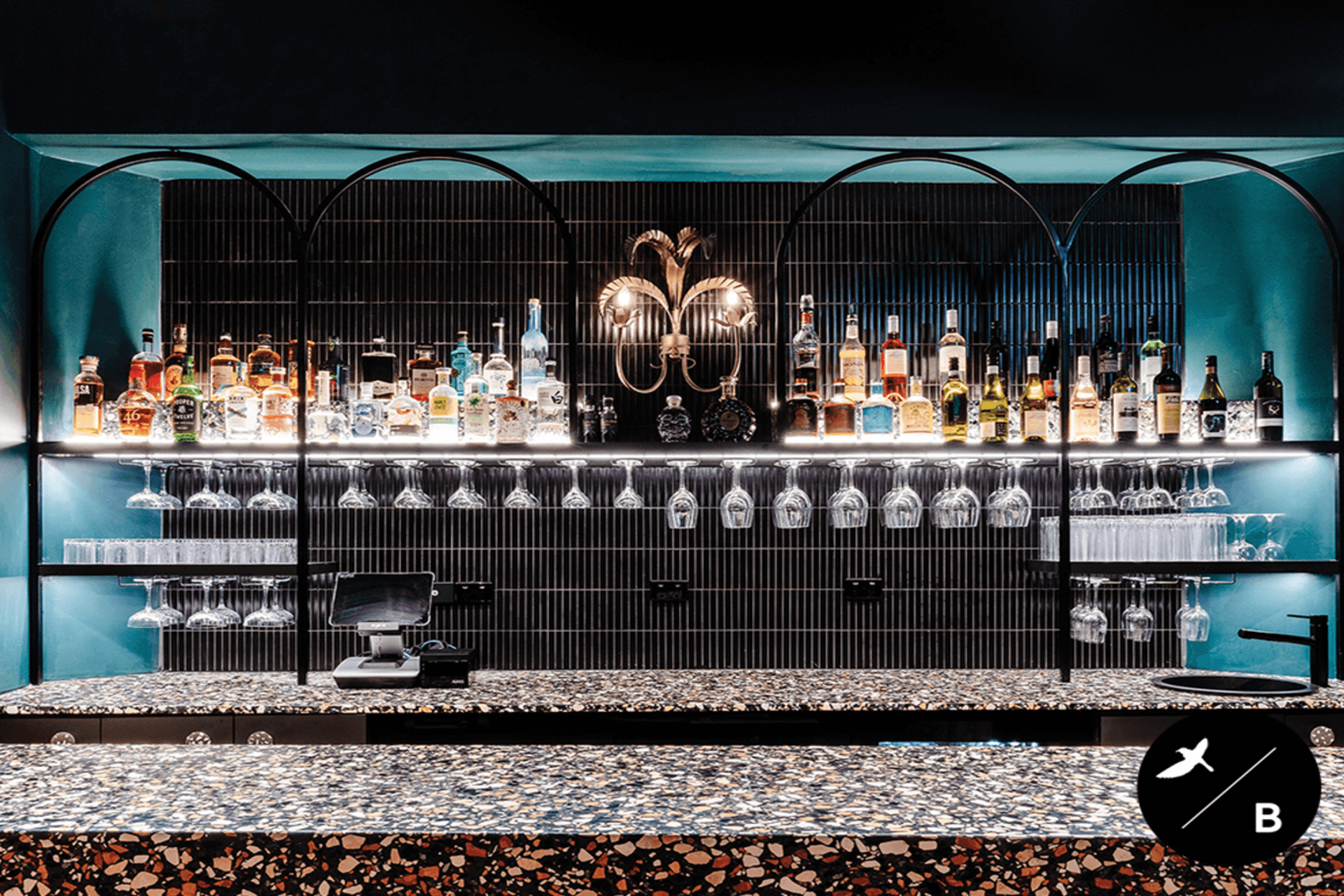 Welcome to '5 Beekman'! This stylish bar is adequately named after 5 Beekman Street, a building in the Financial District of Manhattan in New York City. Interior Design &amp; Furniture Curation: Birdblack Design. Builder: Big Island Construction. Photography: Better Together Photography Co.