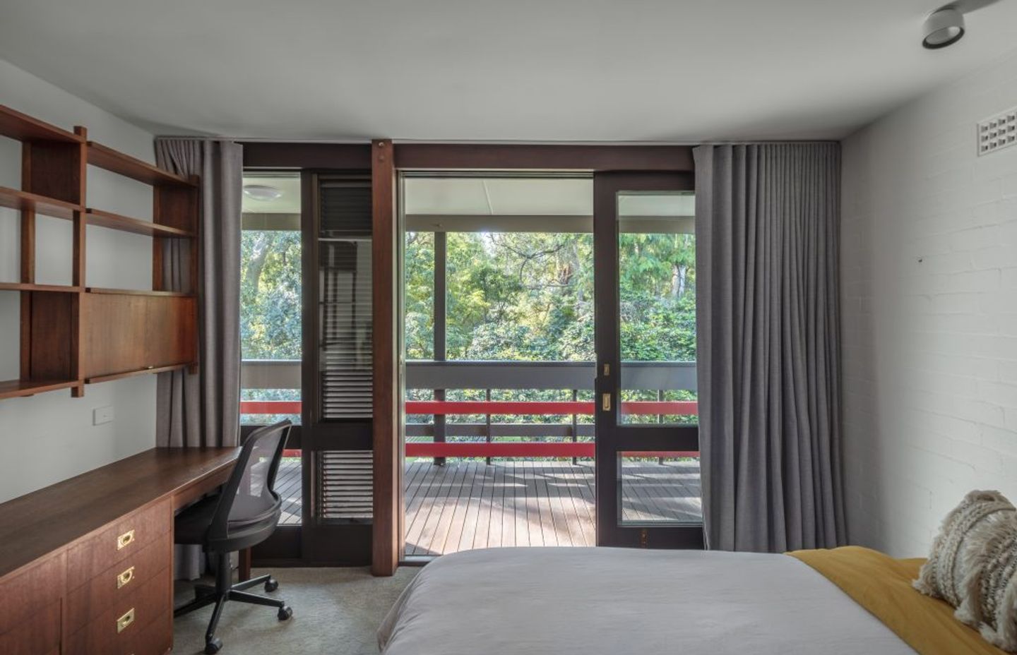 We restored a desk and cupboards in one of the bedrooms. Image Murray Fredericks