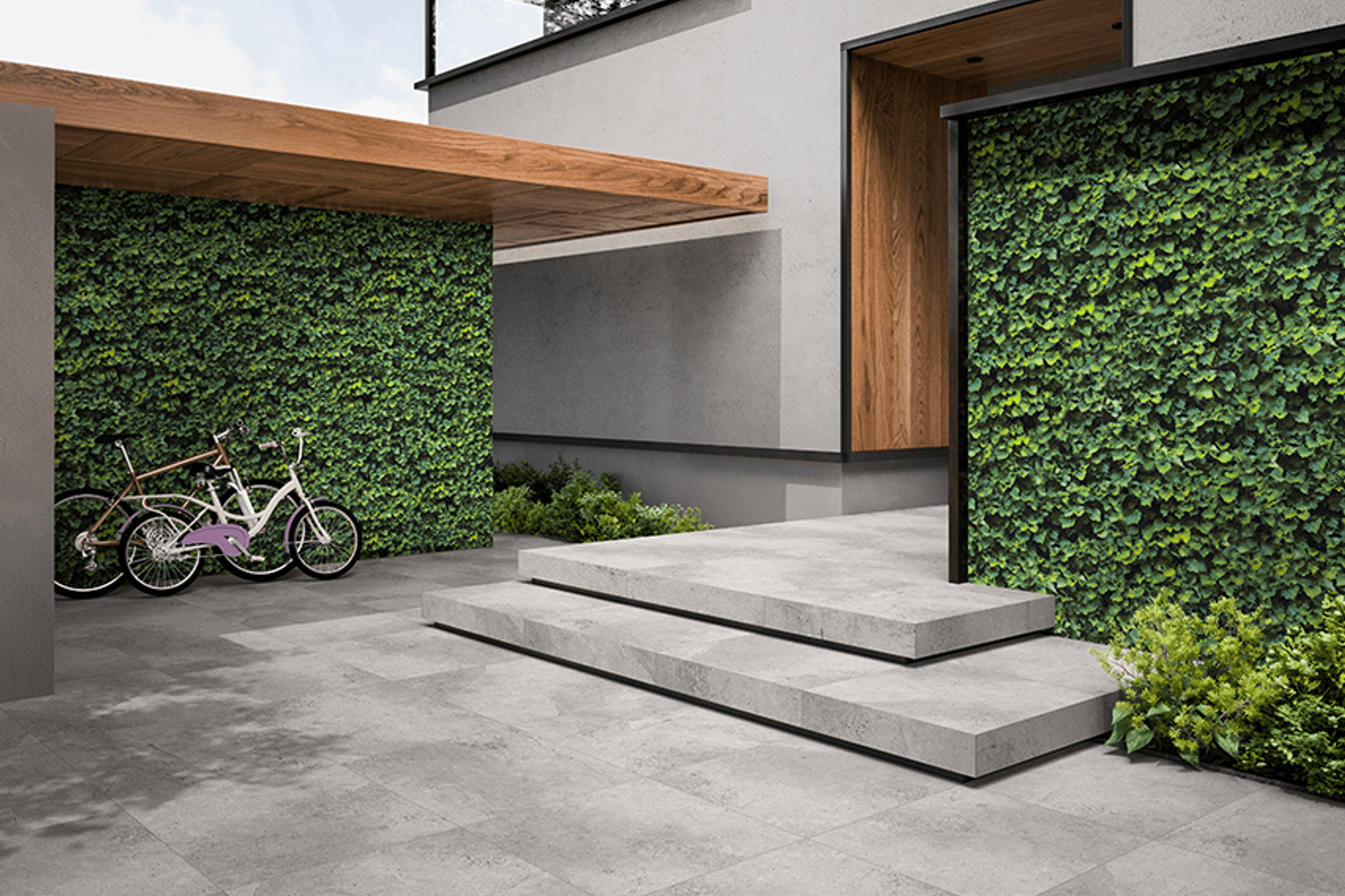 The photo-realistic, 3D printed surface of Limpha creates a natural looking backdrop without any of the ongoing maintenance thanks to it's self-cleaning properties, all while purifying the air around your home.