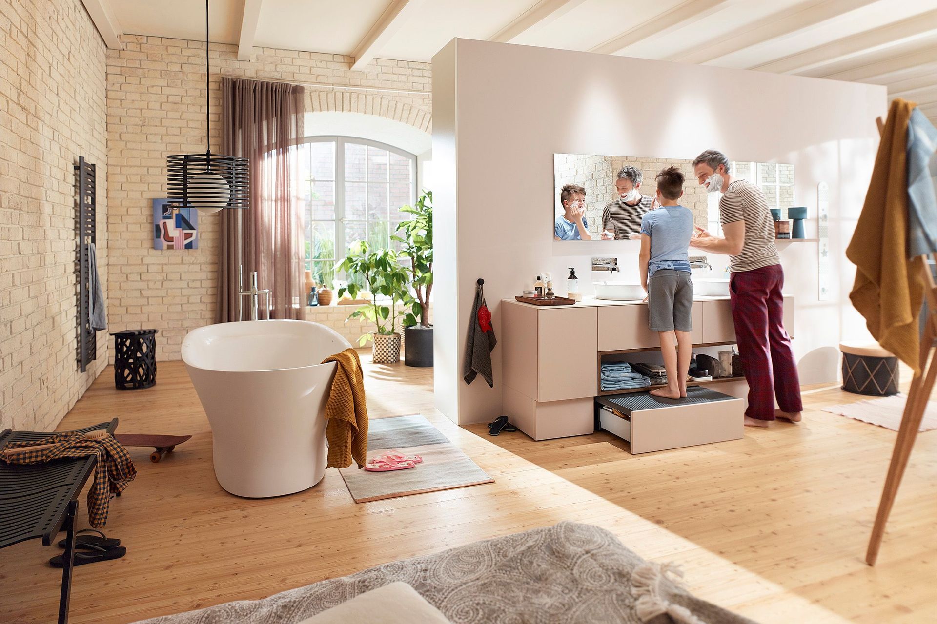 Ideal for bathrooms, the Space Step is a convenient storage drawer and stool.