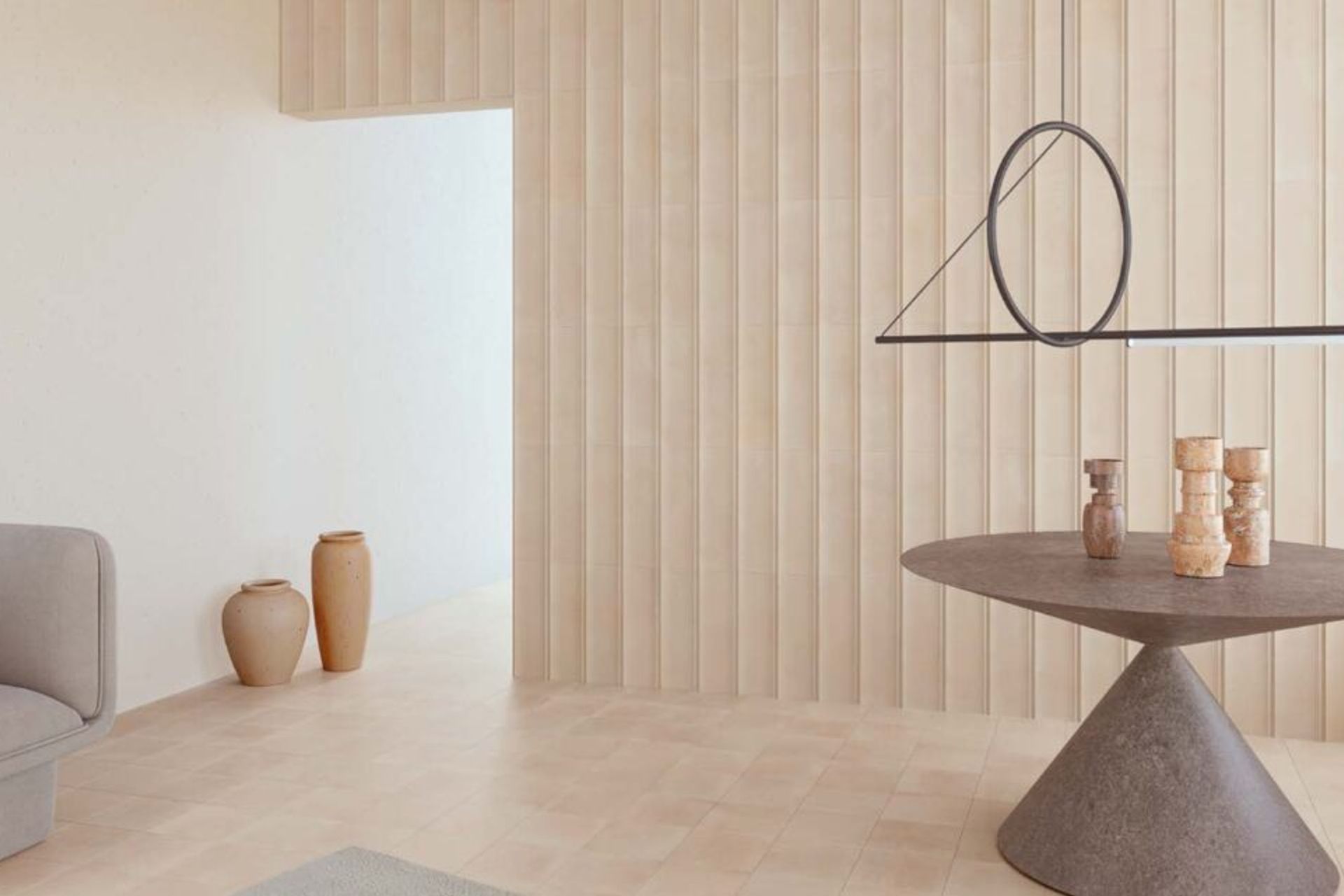 Pictured: Bow Clay ceramic tile (on wall)