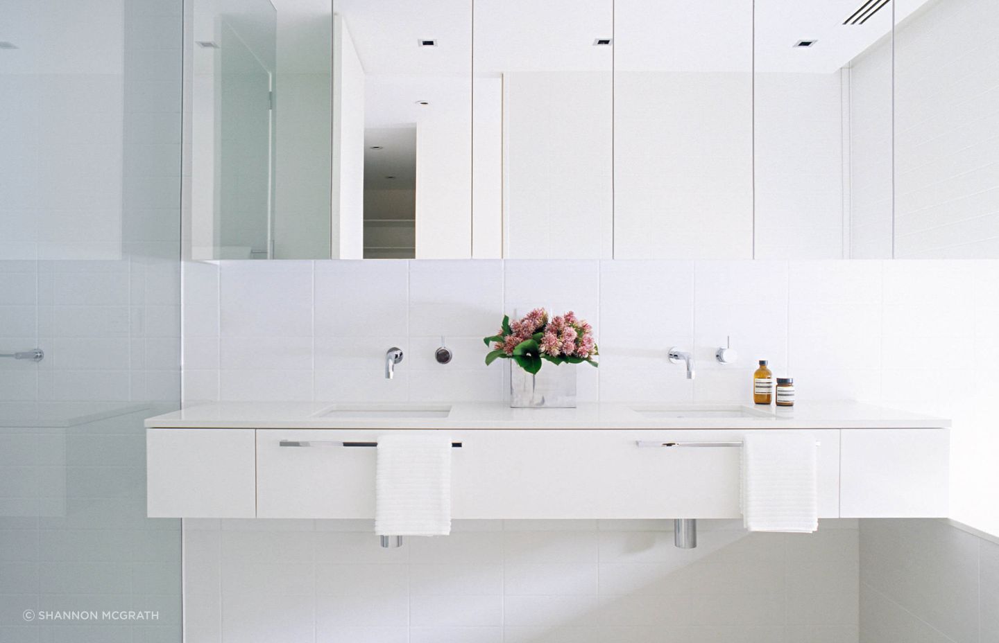 The timeless ensuite at our first ever project, Caulfield House. Photography is by Shannon McGrath 2008