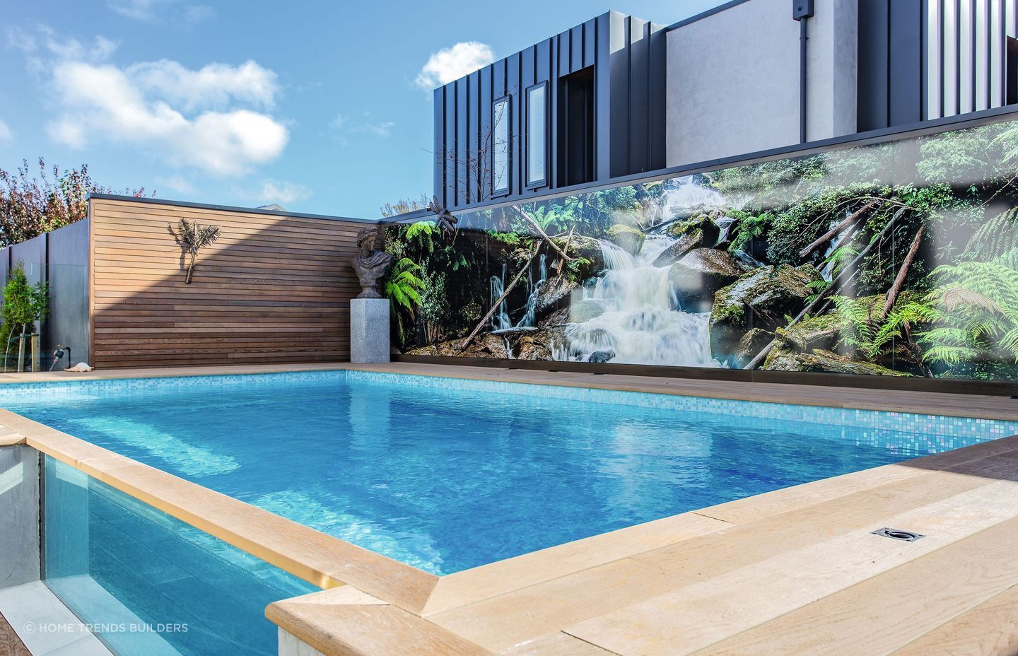 Feature walls against a swimming pool don't get more impressive than this - Photography: Bevan Triebels