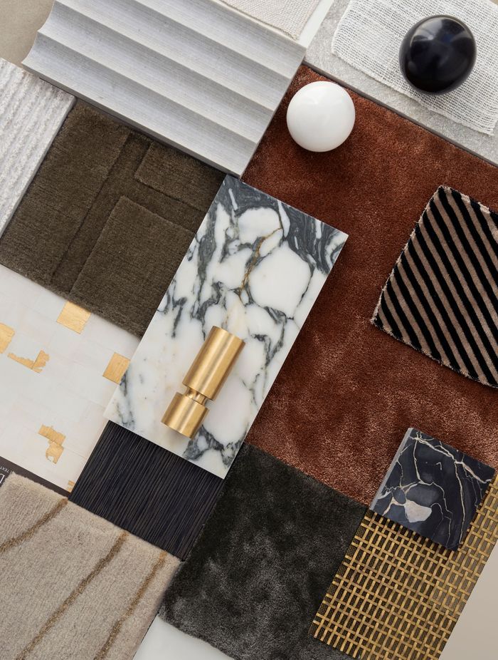 This luxe and elegant board was created for a client's new home theatre, bar, and wine cellar.