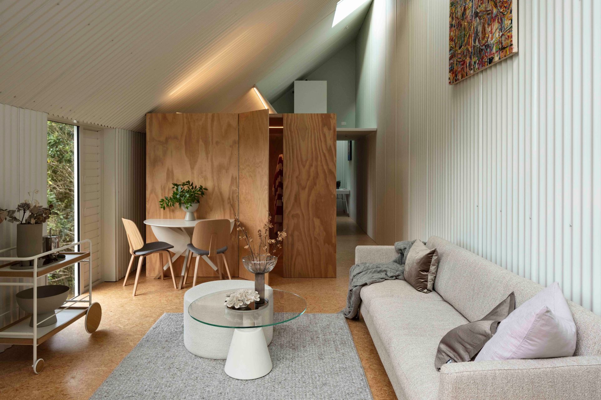 A versatile material, corrugated cladding has been used both externally and internally for this hillside home in Wellington's Aro Valley.