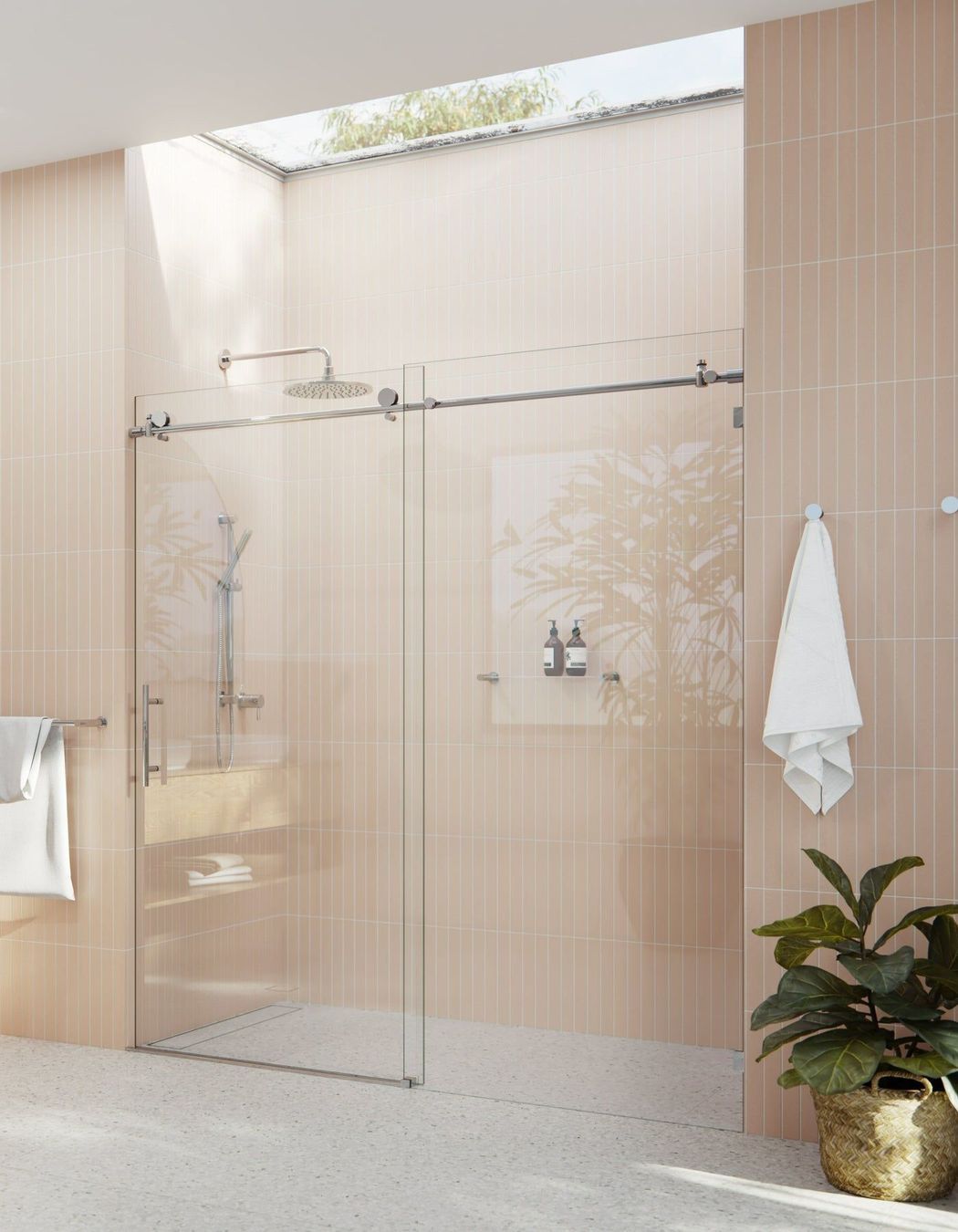 Sliding door shower screen can fit an existing shower space with ease. Featured product: Sliding Shower Screen.