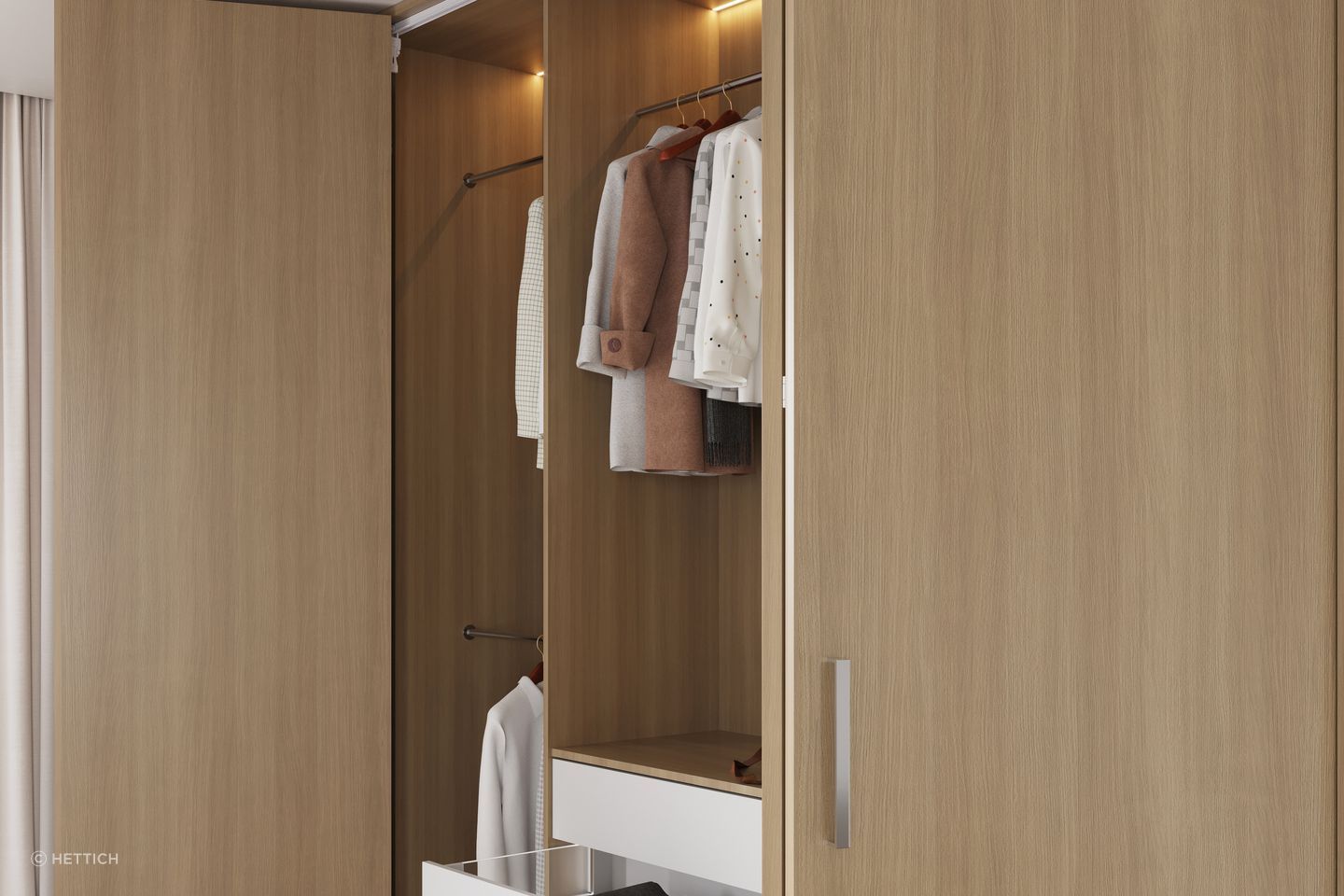 WingLine L | White | Wardrobe Application with AvanTech YOU Drawers