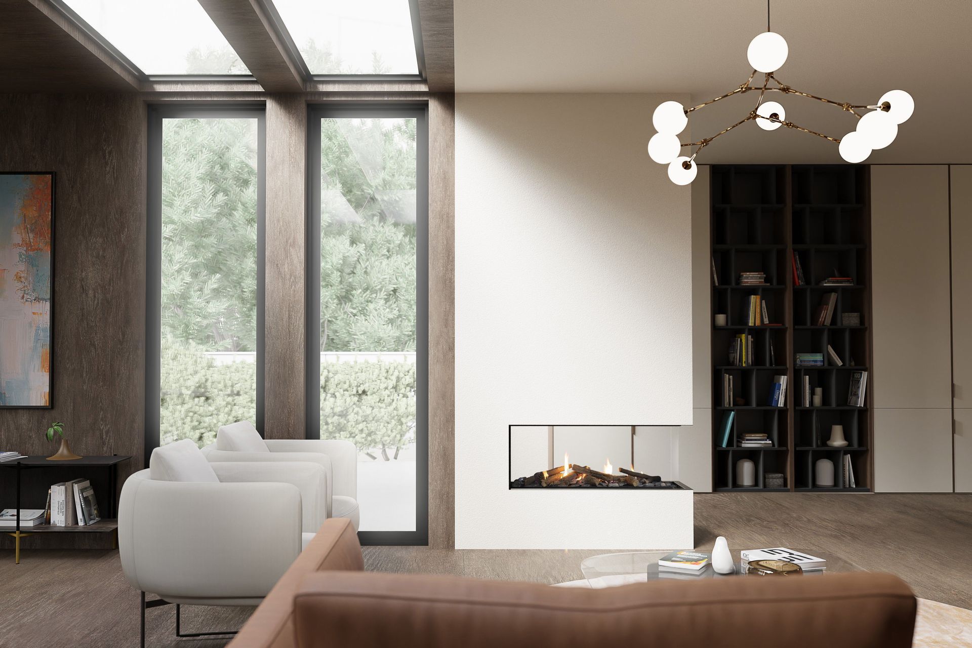 With three sides of glass, the DN1150 Peninsula offers a truly immersive flame experience. Ideal for installing as a dramatic room divider – whether full wall height, half, or hutch-style.