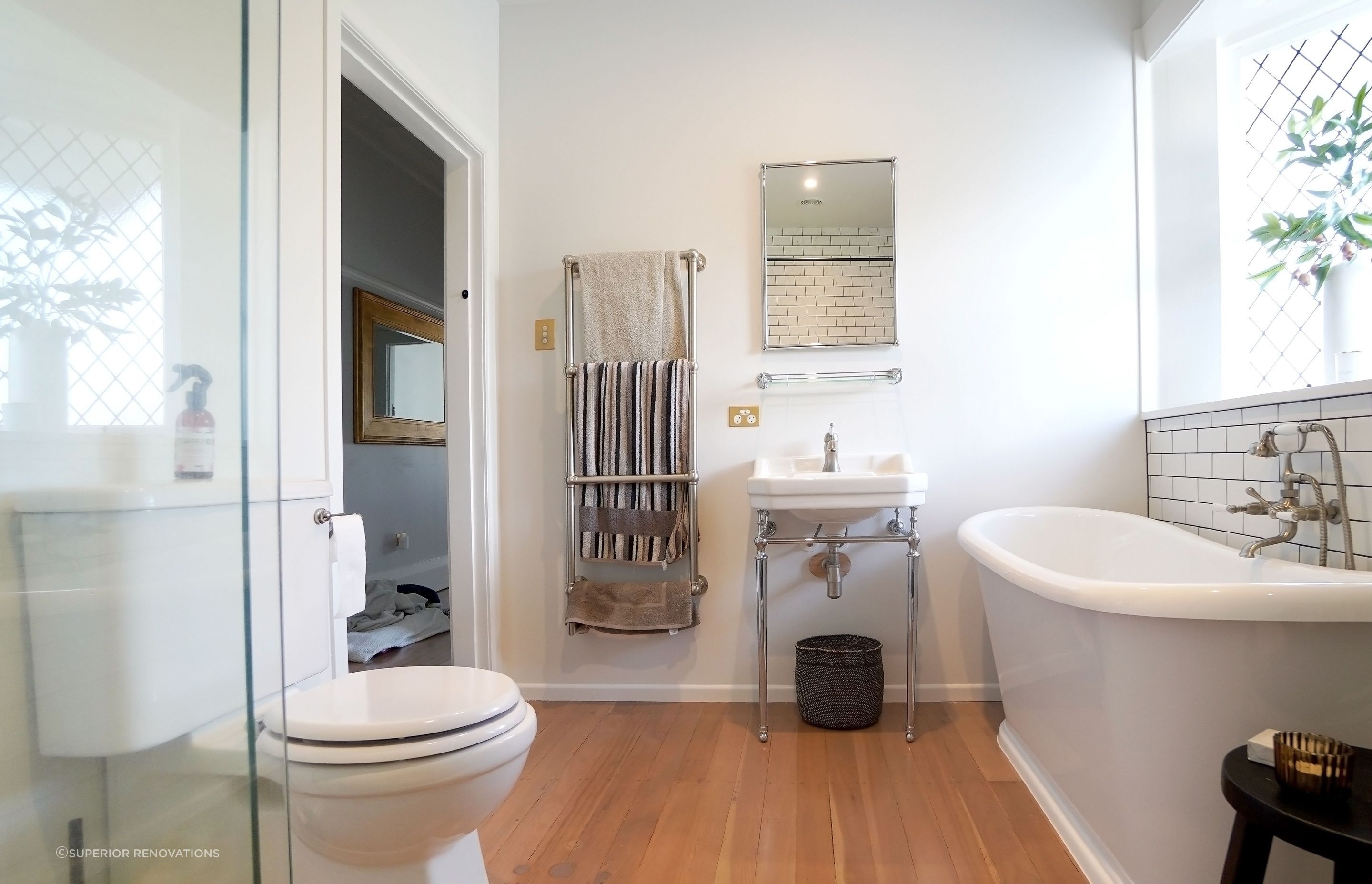 Small Bathroom With a Sliding Door