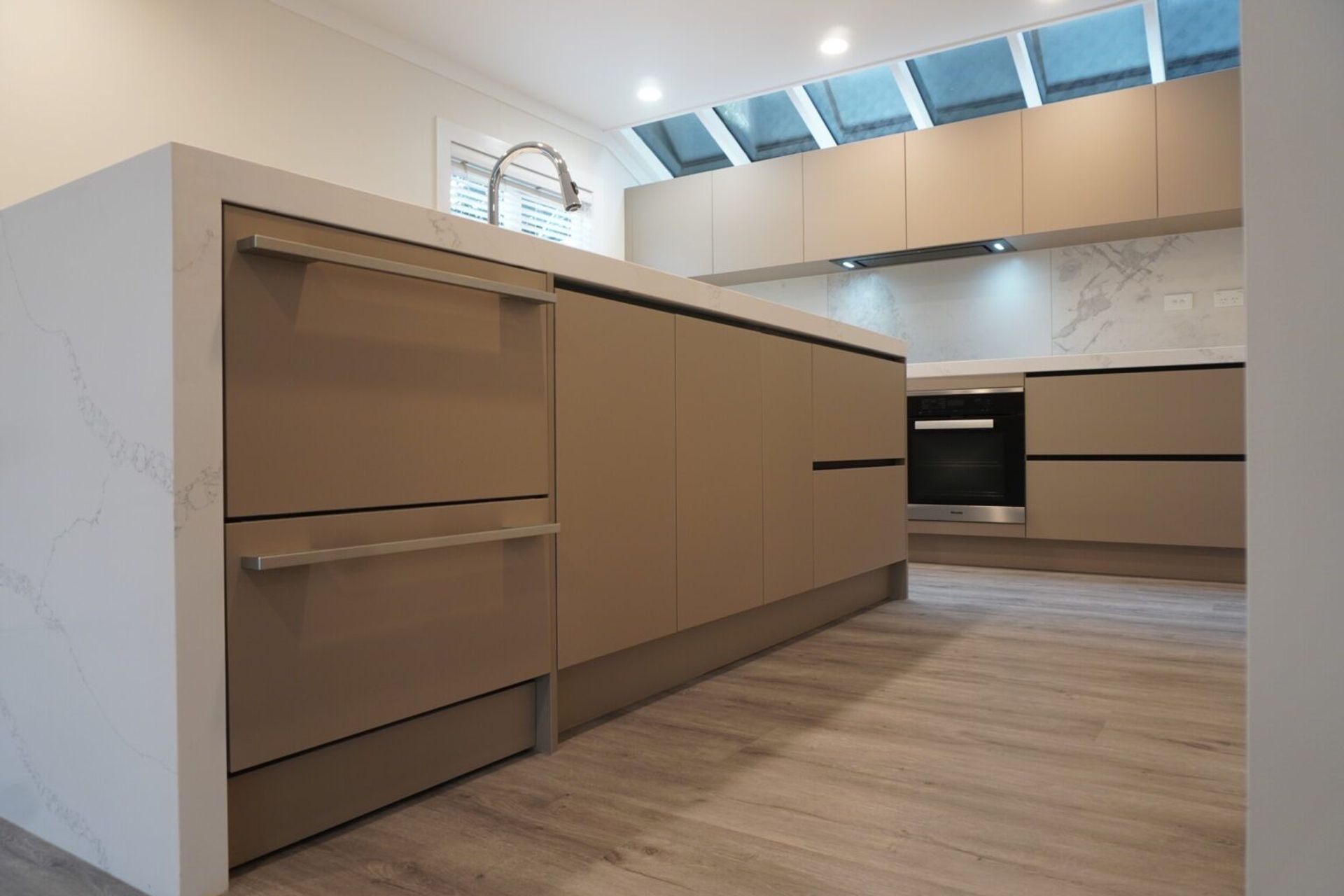 Kitchen renovation in Herne Bay  with Sky lights for added natural light in the Kitchen