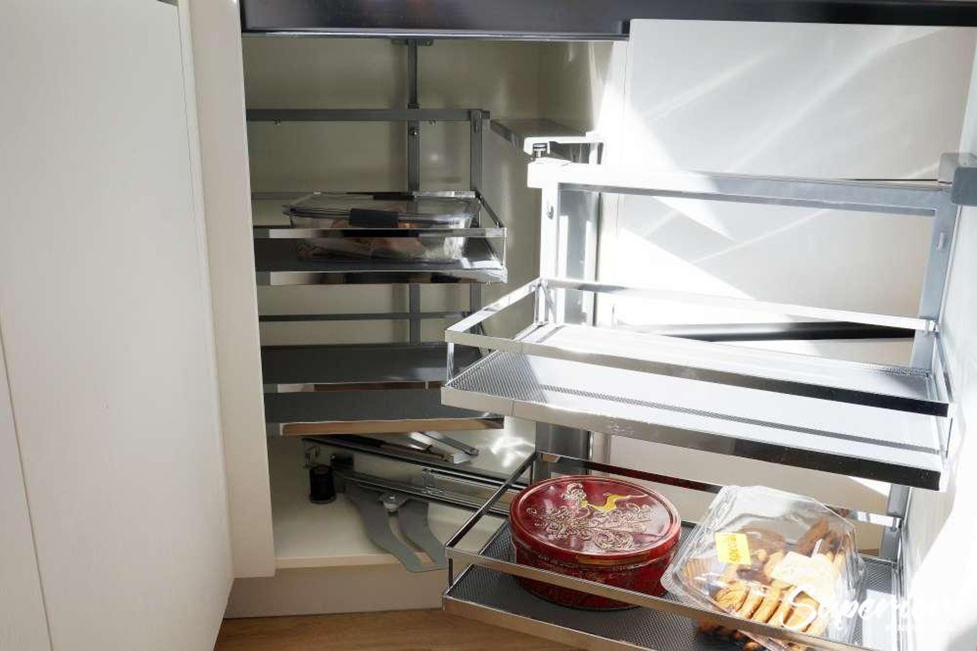Magic corner storage, kitchen renovation, in Hillsborough, Auckland