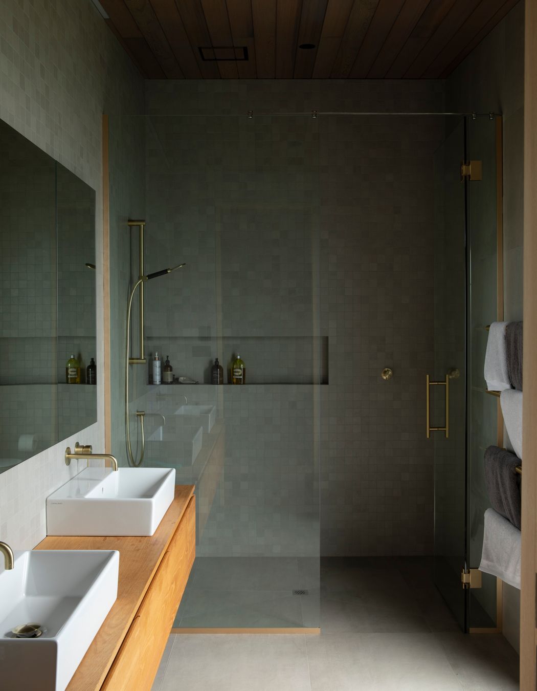 The ensuite bathroom offers a tranquil retreat for the parents. Image credit: David Straight