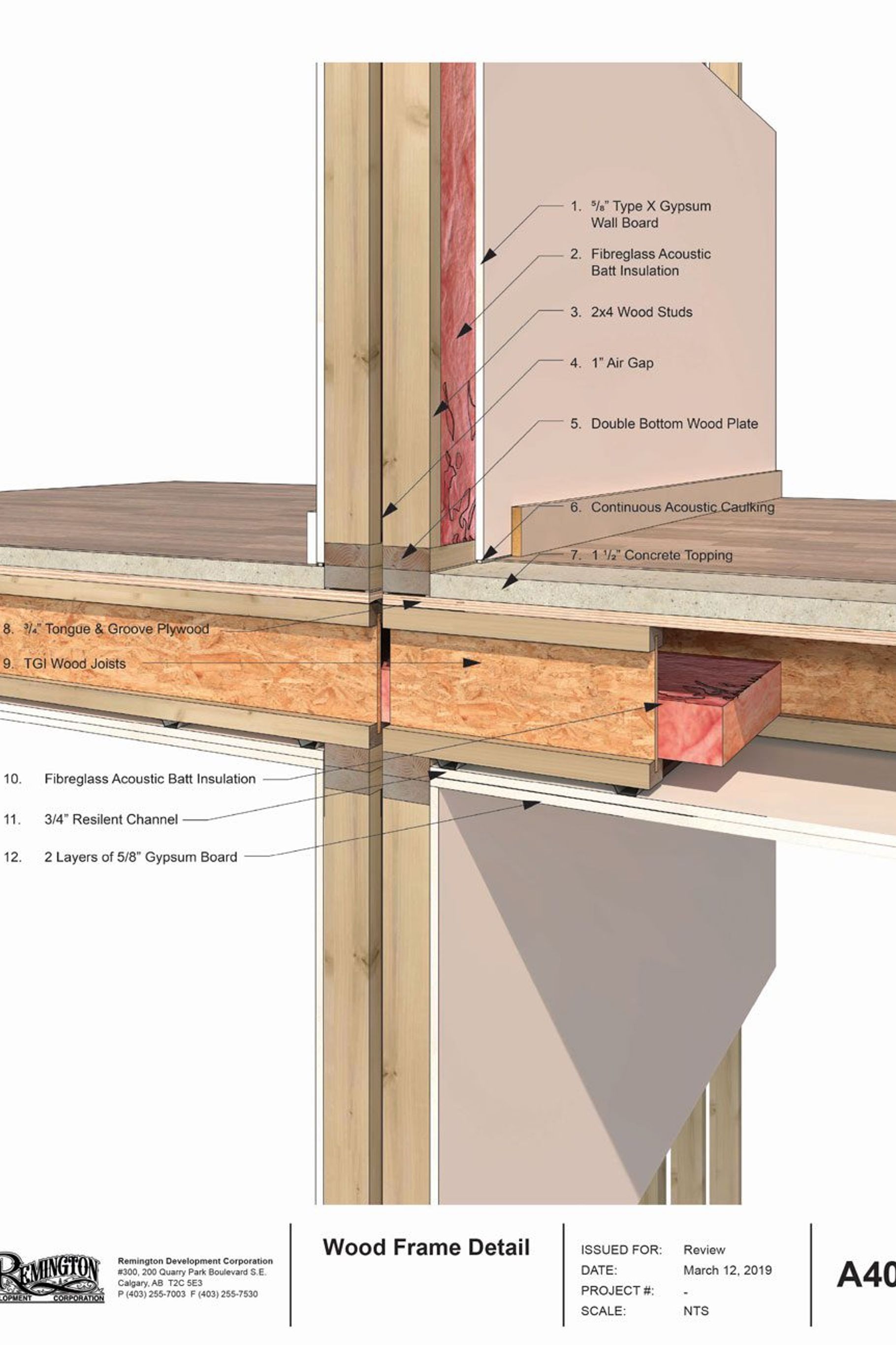 Multi-family wood frame detail.