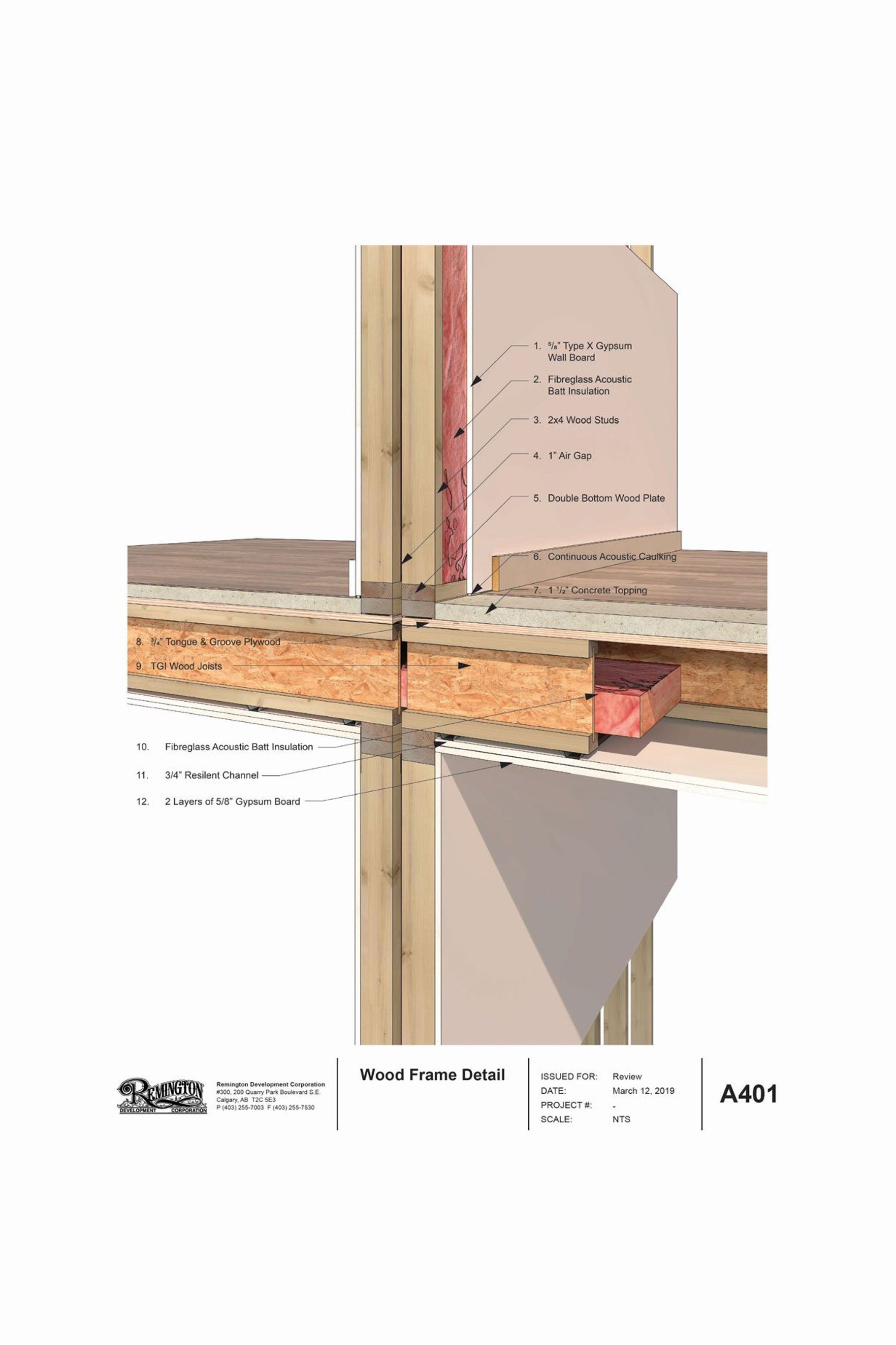 Multi-family wood frame detail.