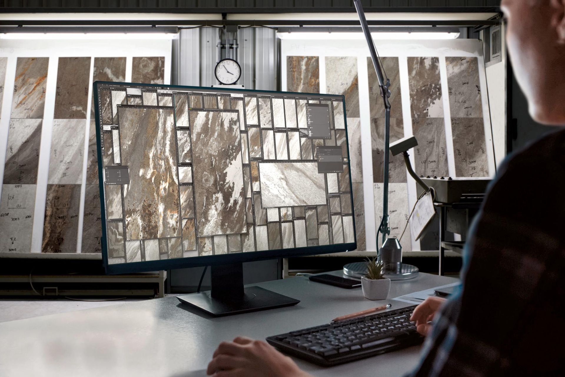 Proprietary software synchronises a two-stage process that incorporates texture, colour and pattern onto the surface of the tile to imperceptibly mimic natural stone.