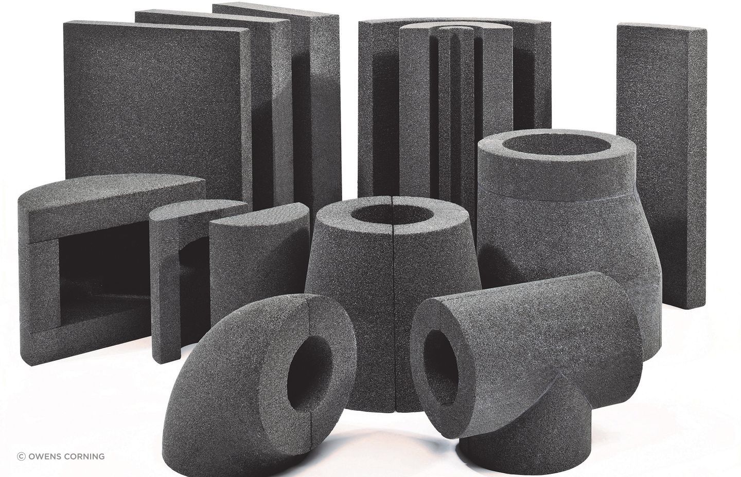 FOAMGLAS cellular glass insulation can be custom shaped to suit a range of applications. 
Image courtesy of Owens Corning. Used by permission.