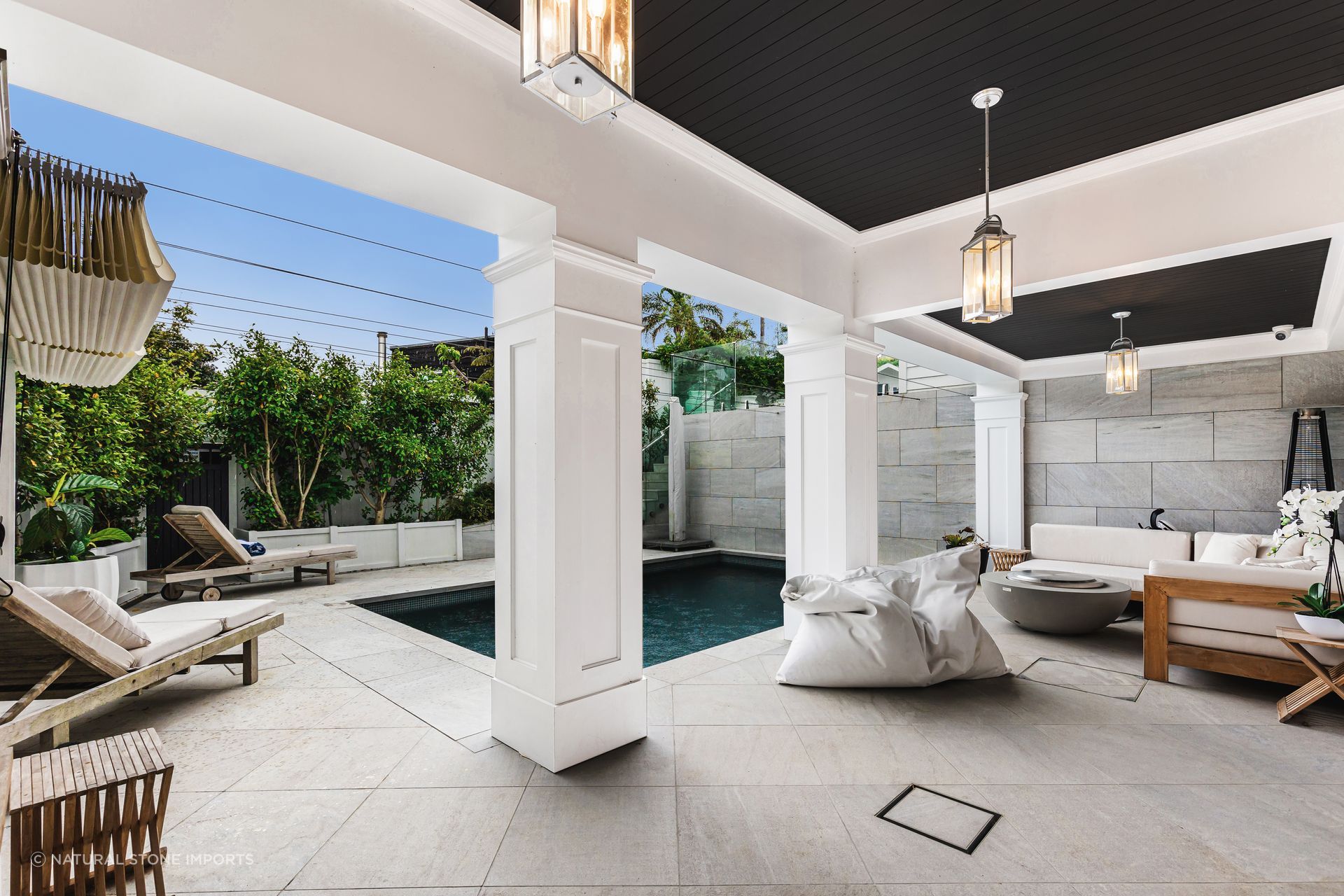 White Quartzite Dropface Coping, Paving & Cladding