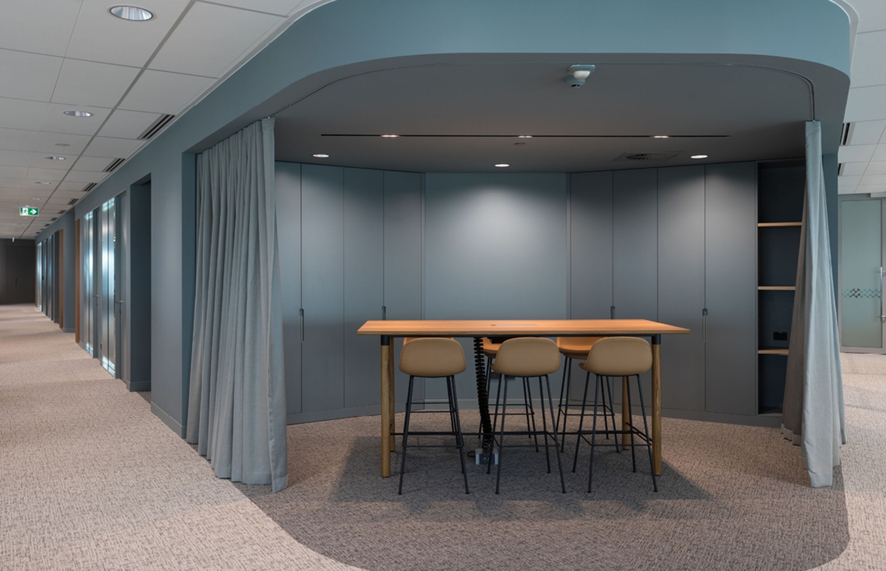 Heritage Carpets supplied two colour ways in the subtle, organic pattern of modulyss' DSGN Absolute carpet for this law firm fitout to bring a softness to the corporate space and to visually separate zones.