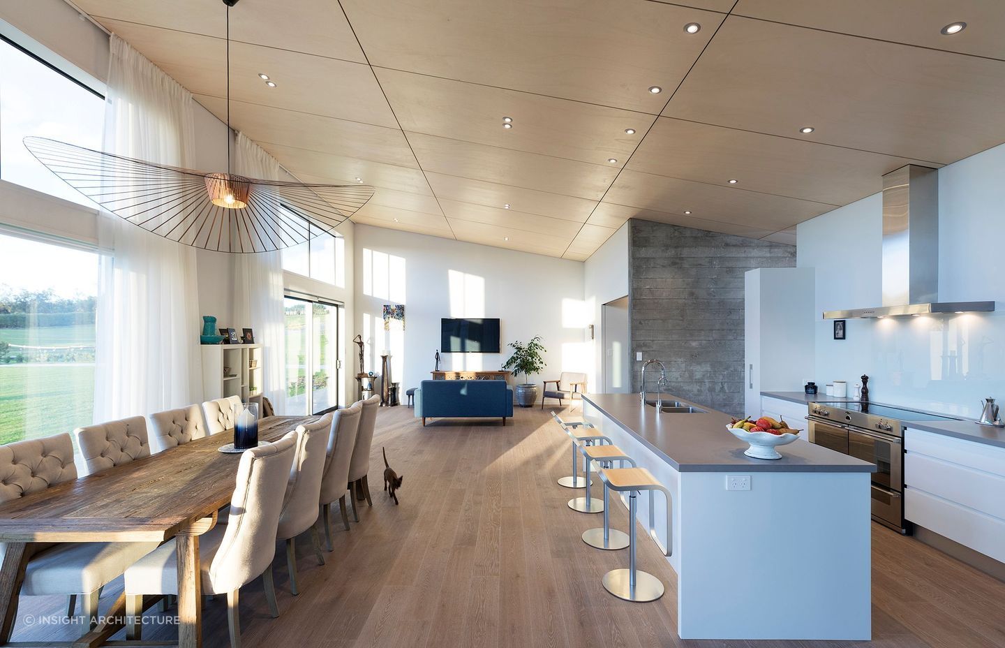 North-facing orientation helps the living spaces capture as much natural light as possible