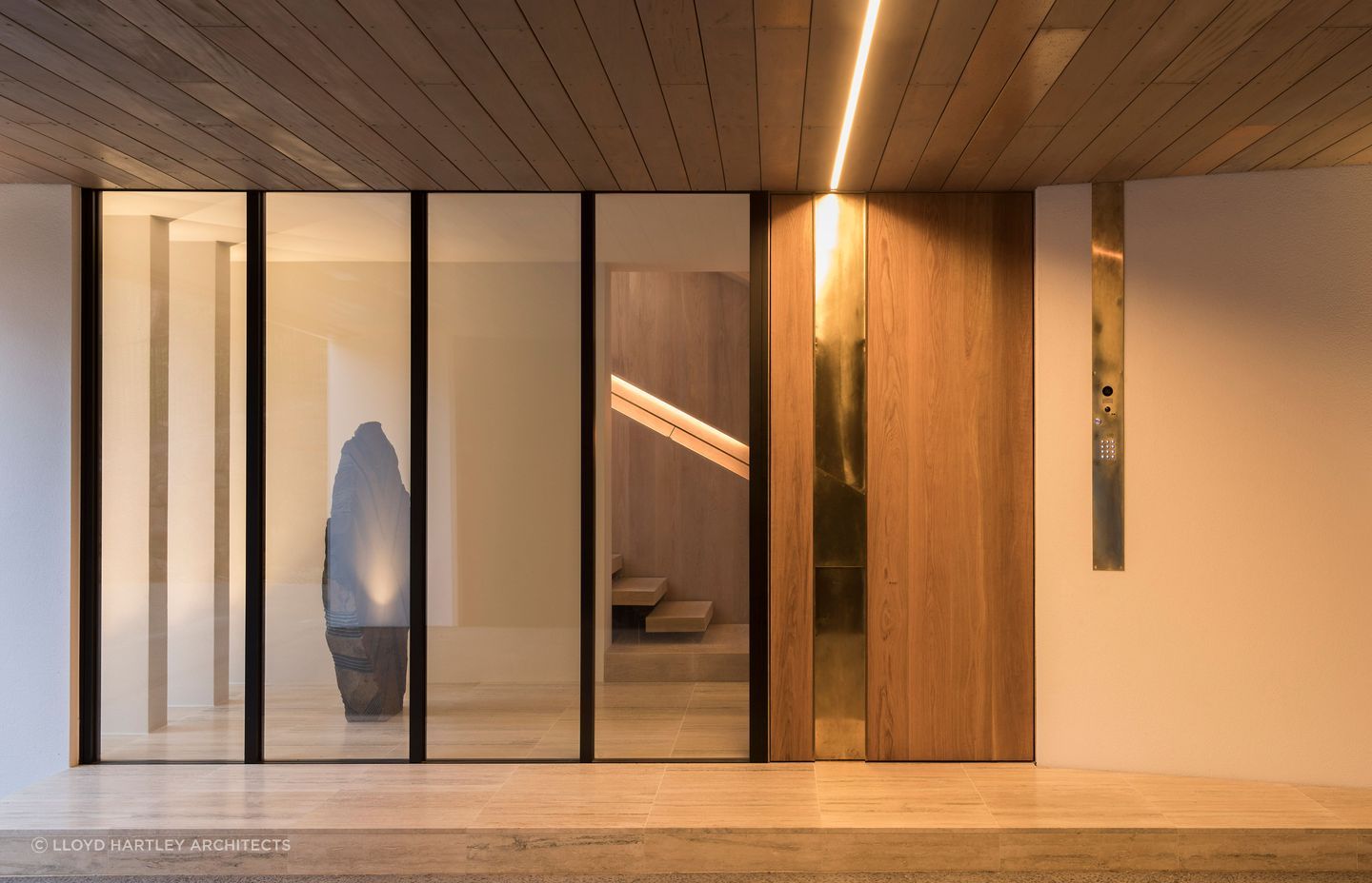 A feature sculpture takes centre stage in the entryway of this luxury home in Herne Bay - Photography: David Straight