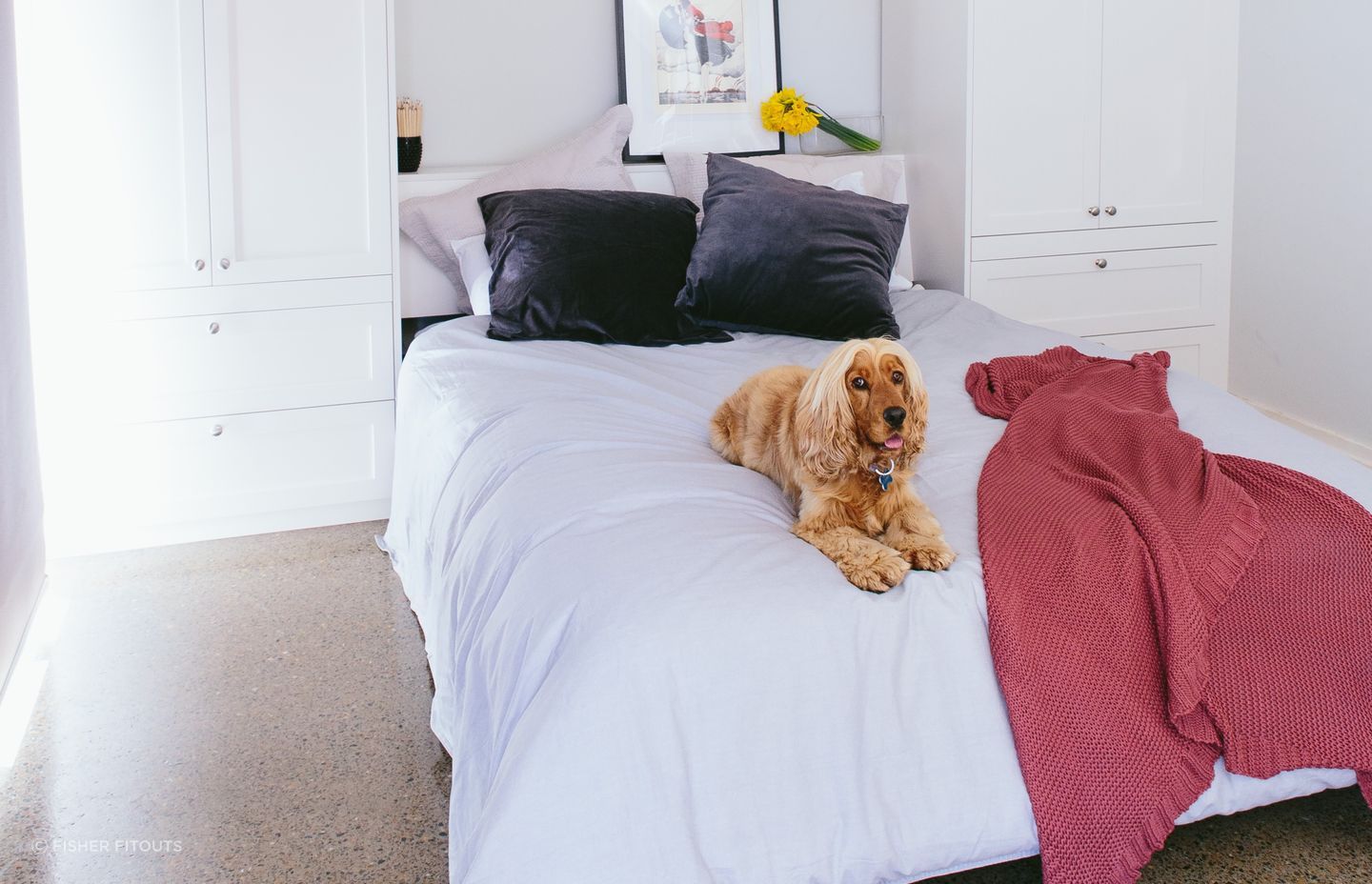 Bed sheets need to be durable enough to withstand all sorts of daily wear and tear, never more adorably demonstrated than in this beautiful fitout in NSW