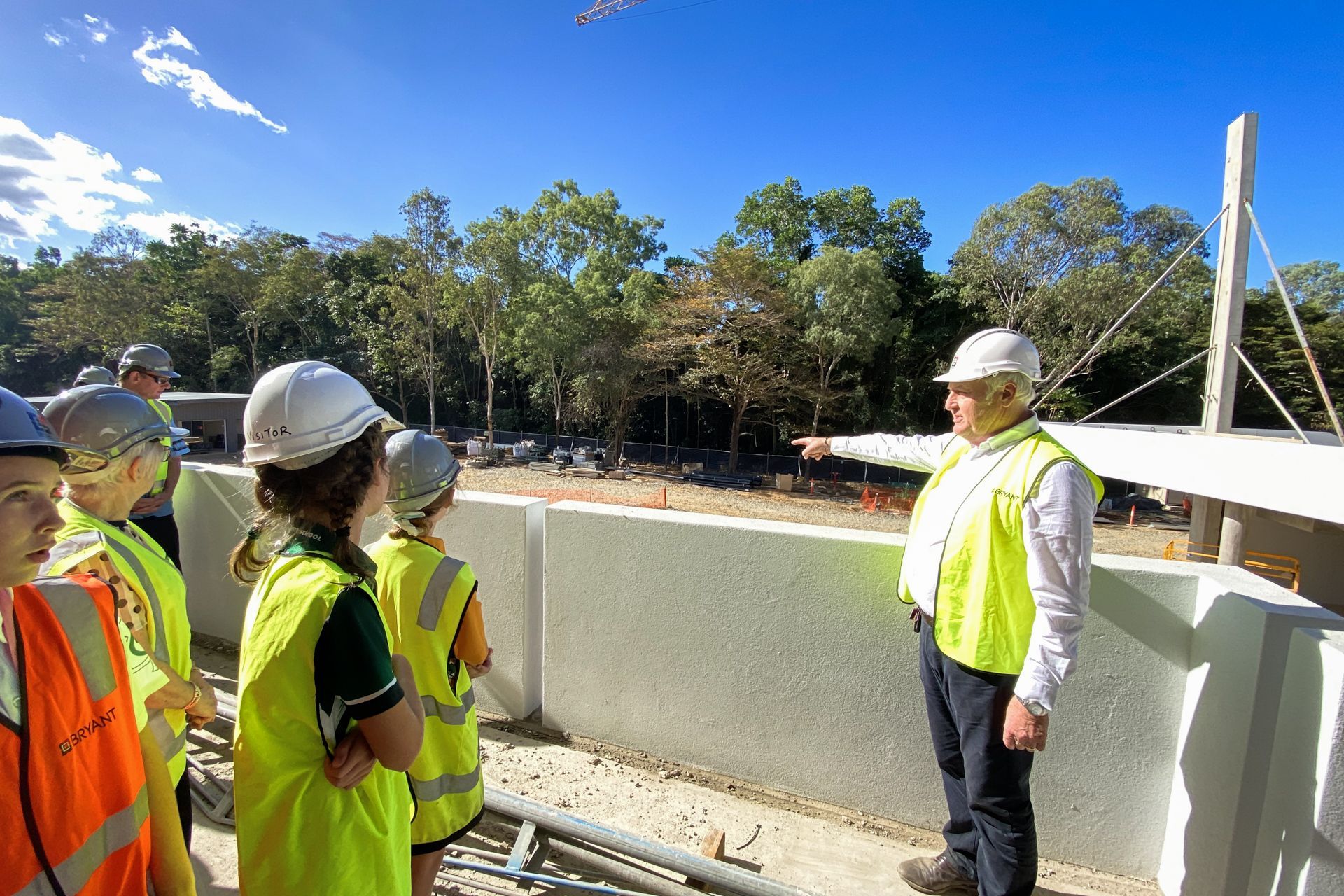 Director Roger Mainwood taking a group on a tour of the building
