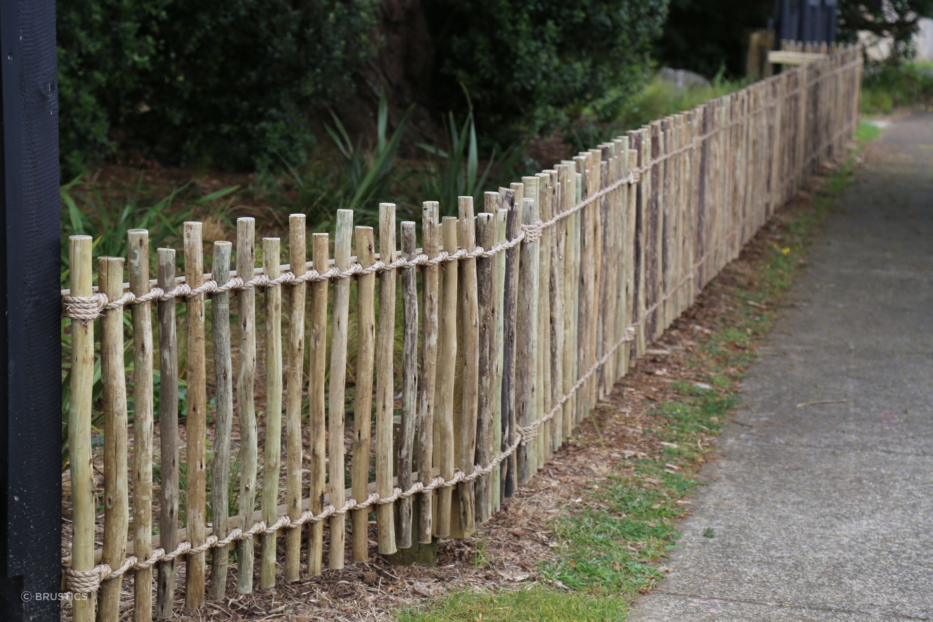 The natural variation and texture of the Eucalypt Fencing.