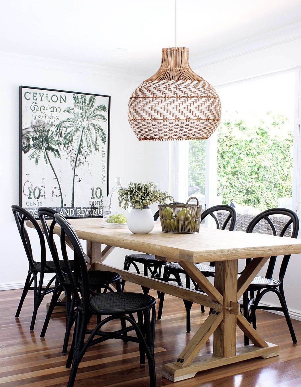 Bondi White Rattan Pendant Light by Ivory &amp; Deene