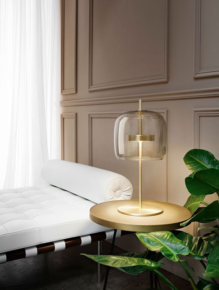 Jube LT P table lamp in smoky Murano glass