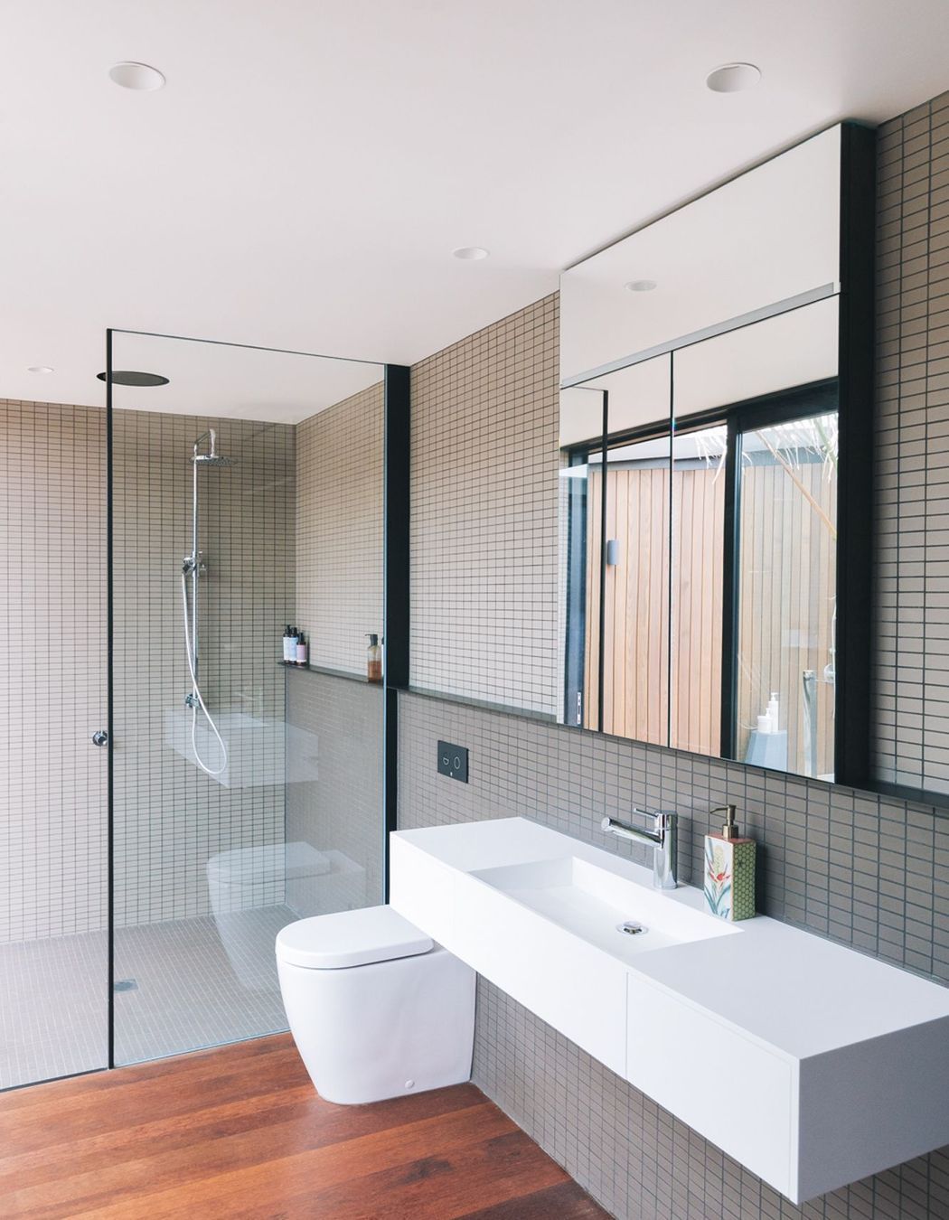 Finished with a water-based polyurethene, the timber flooring extends throughout the home. Finished with a water-based polyurethene, the timber flooring extends throughout the home.