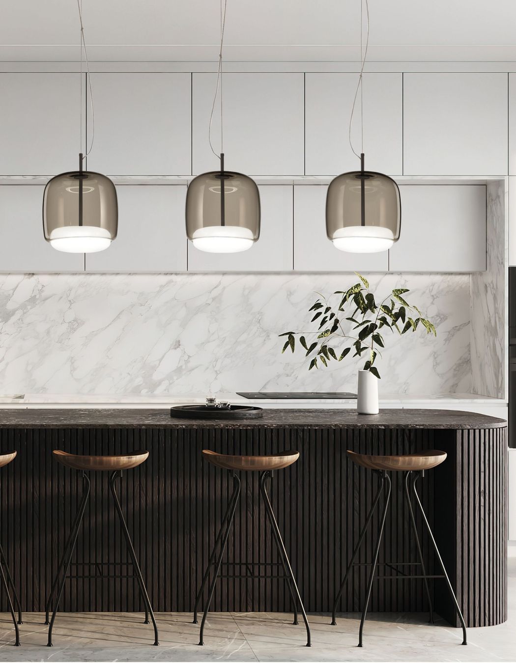 Jube SPP pendant in smoky Murano glass