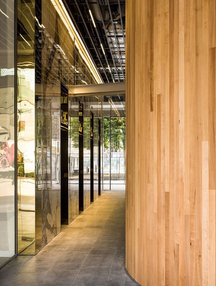Floor-to-ceiling glazed elements continue throughout the interior. Photograph: Dennis Radermacher/Lightforge.