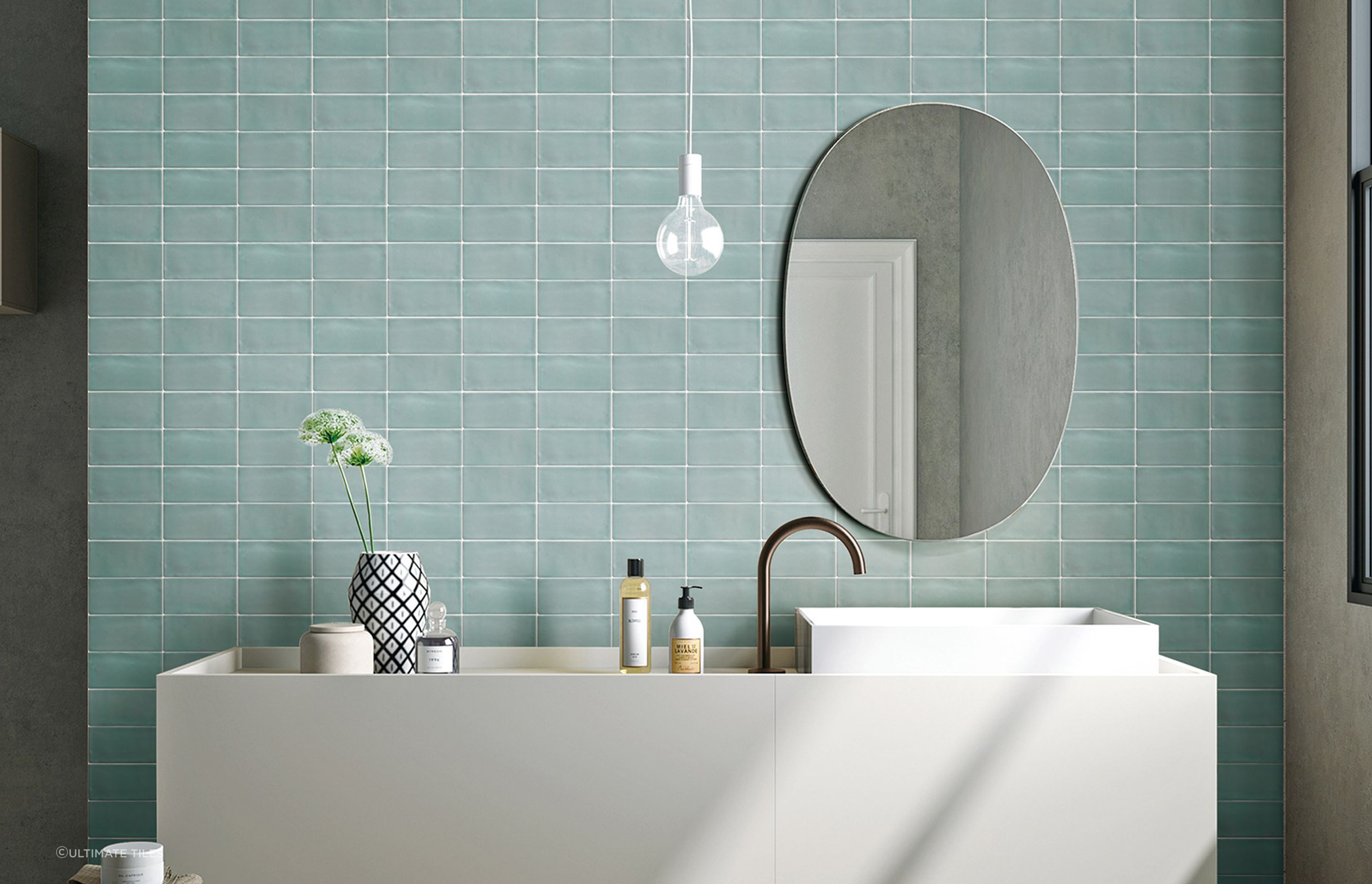 The refreshing Luxe Mint tiles from Ultimate Tiles