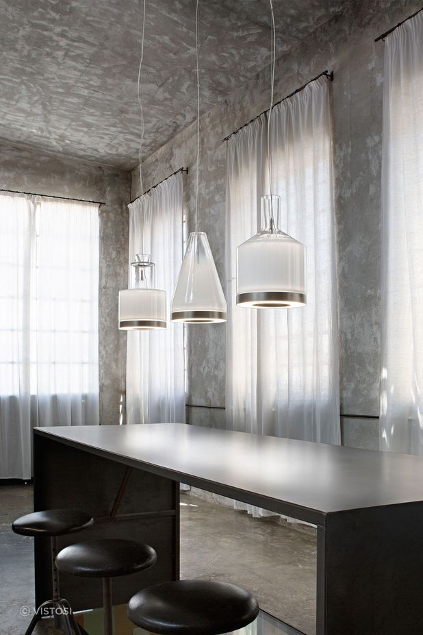 Medea pendants, characterised by their geometric shapes and possible to be hung individually or as a collection