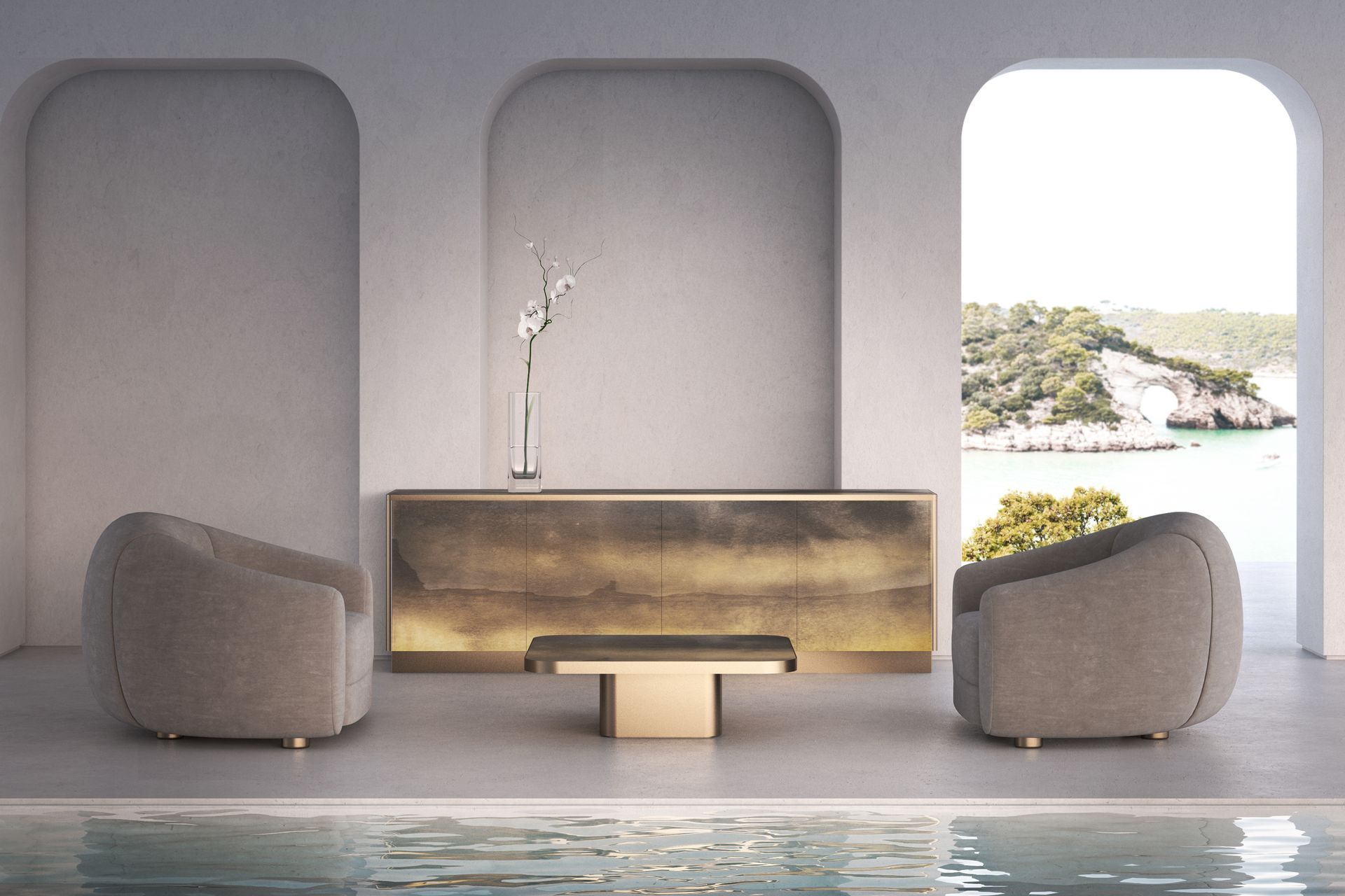 Peschici sideboard & Manacore coffee table with Gargano finishing