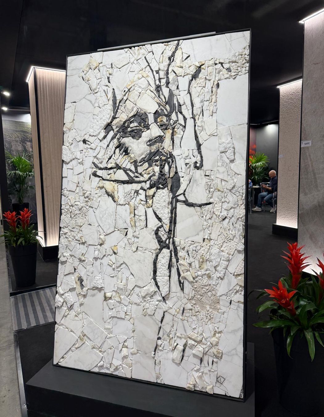 When stone becomes art. This mosaic installation at Marmomac shows the incredible skill that goes into working with natural materials, each piece carefully placed to create something both striking and timeless. It's a reminder that stone isn't just a building material, it's a medium for creativity.