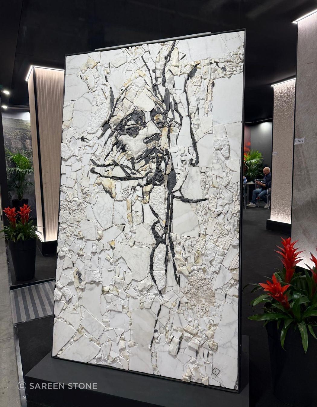 When stone becomes art. This mosaic installation at Marmomac shows the incredible skill that goes into working with natural materials, each piece carefully placed to create something both striking and timeless. It's a reminder that stone isn't just a building material, it's a medium for creativity.