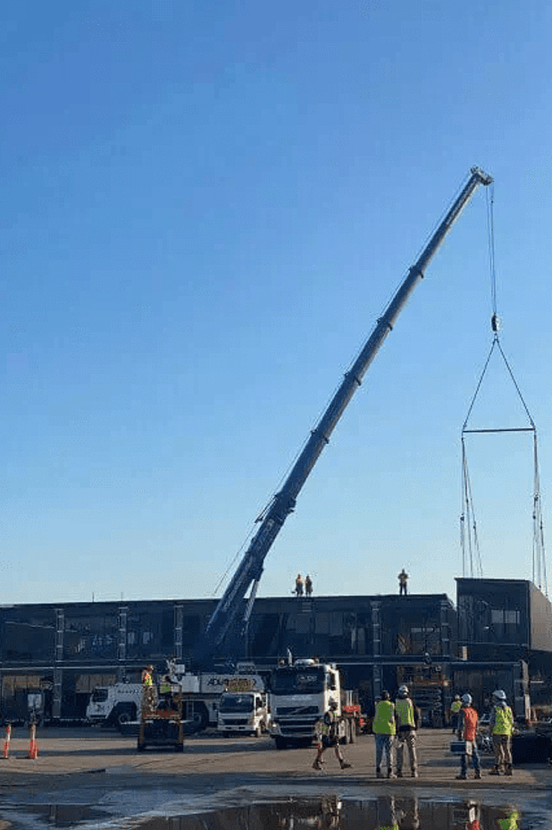 Installation of modules at Morwell TAFE. Construction by Modscape.