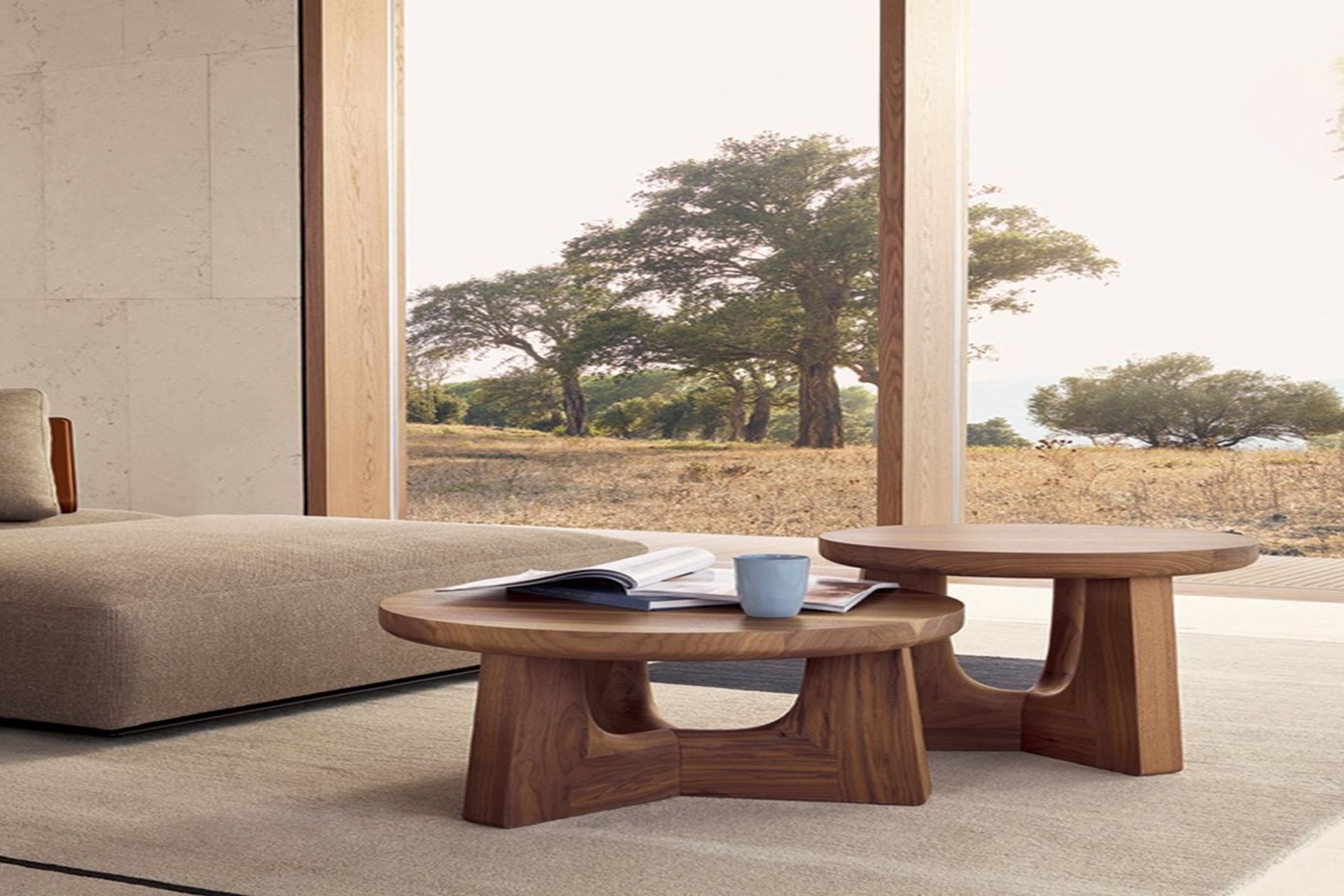 Stool side tables can easily be used as an additional seating idea, particularly in small bedroom where space is tight. Featured product: Nara Coffee Table.