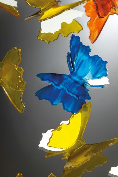 Hand painted glass butterflies