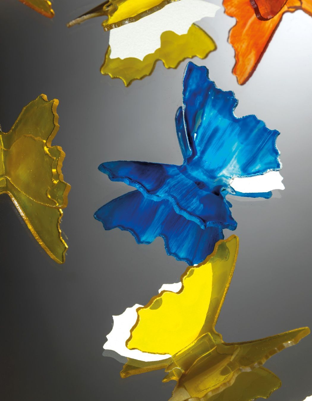 Hand painted glass butterflies