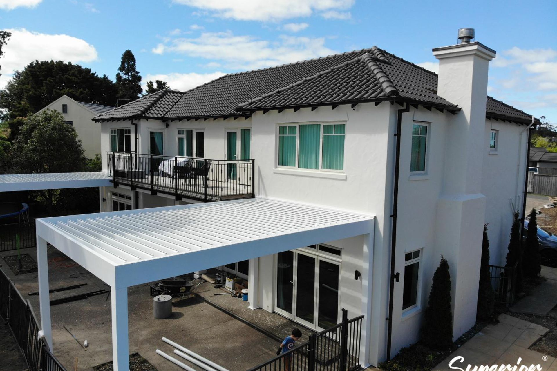 This pergola or Louvre was built to provide shade and to utilise the outdoor space for the clients to extend their living space.
