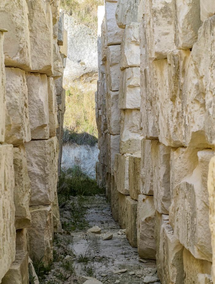 Oamaru limestone blocks drying at Parkside Quarries