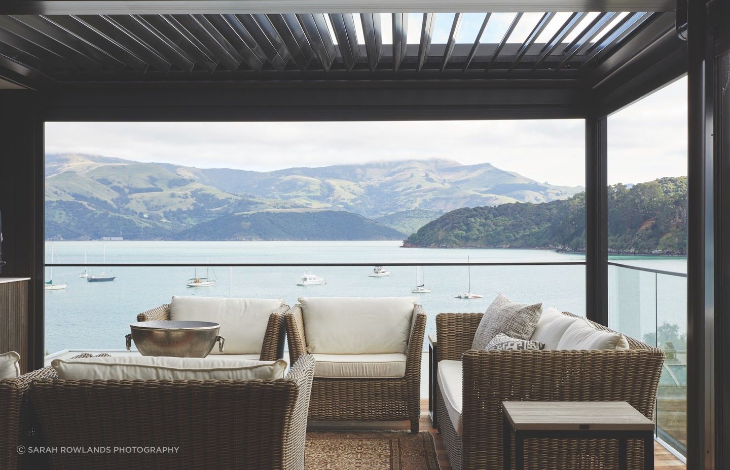 Lush louvres: The SkyLouvre Concertina – New Zealand’s first retractable roof louvre – from Johnson &amp; Couzins is a great way to create privacy and shelter the home from prevailing winds and strong sunshine.