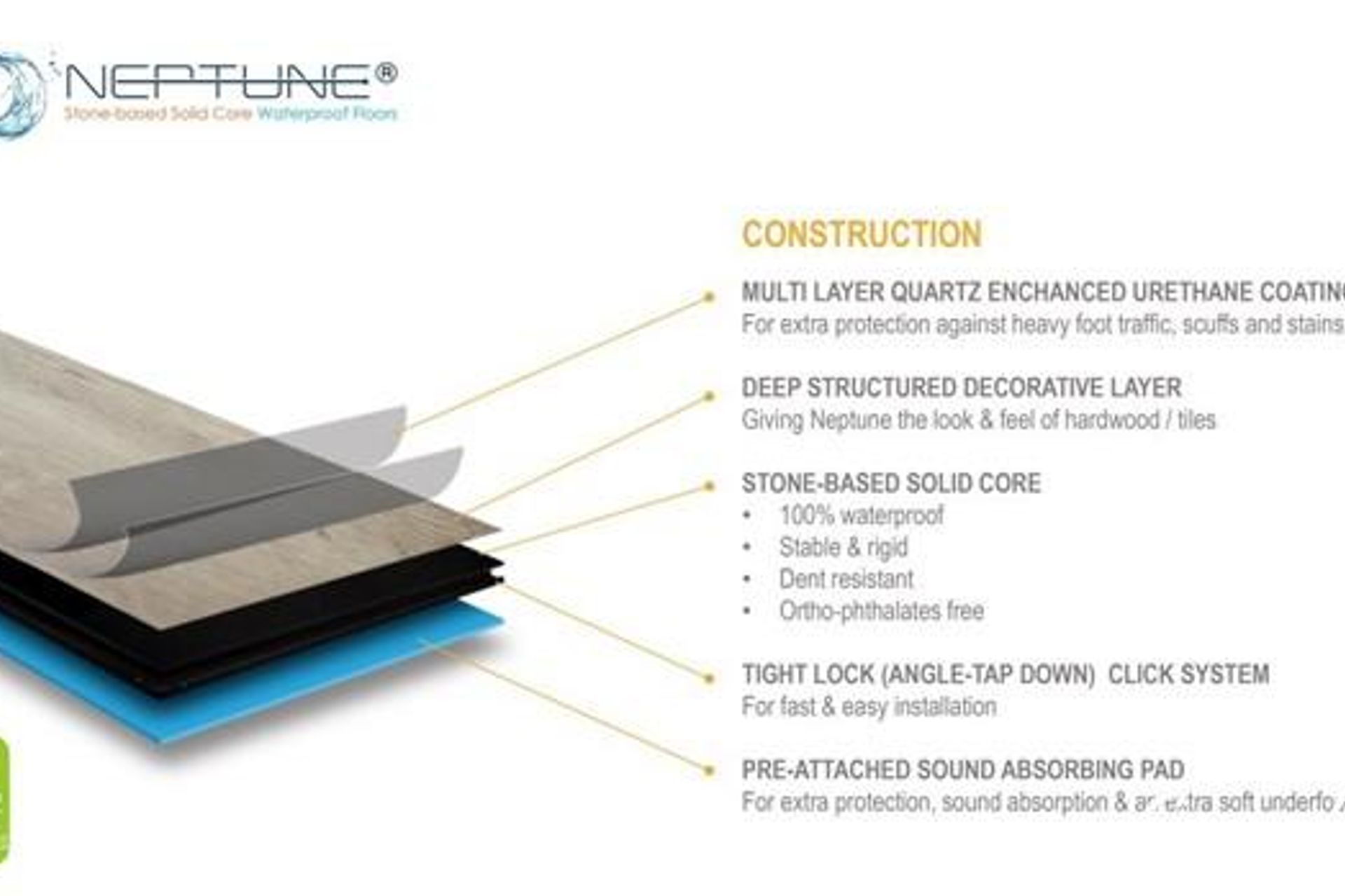 Hybrid Neptune kitchen flooring best features